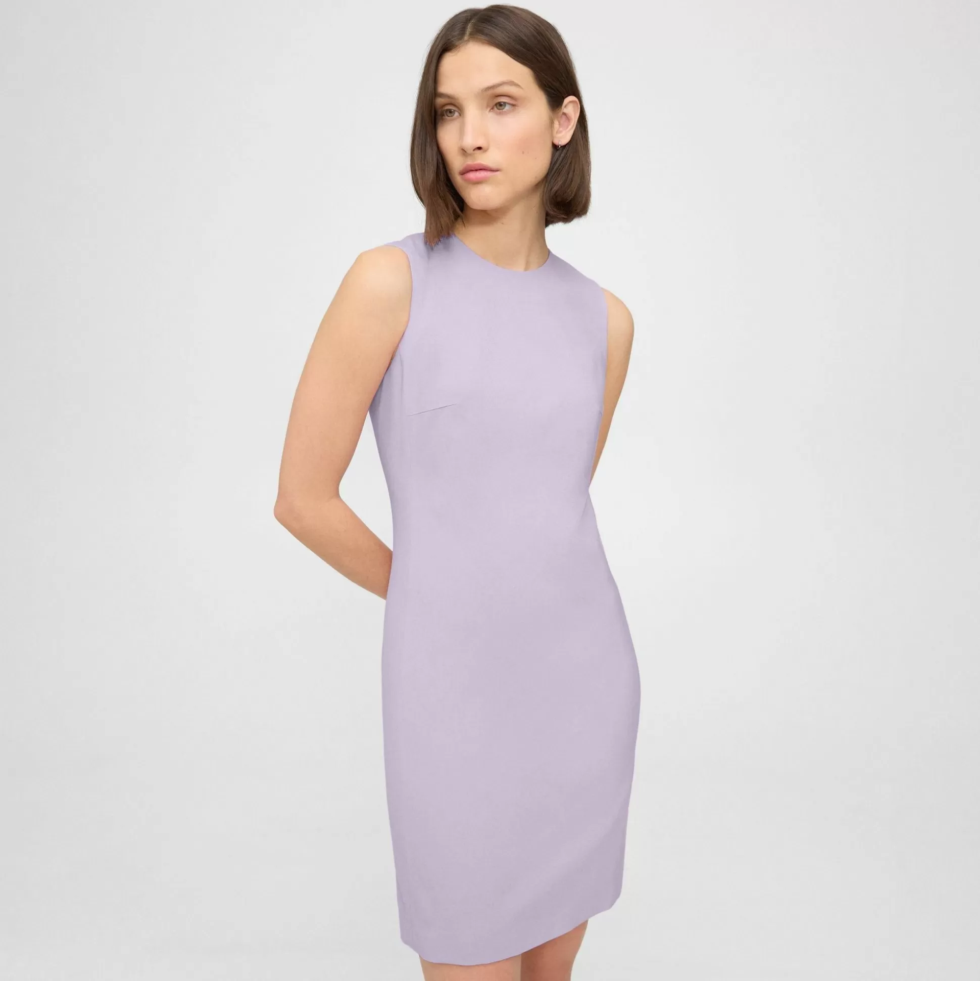 Theory Sleeveless Fitted Dress In Good Wool-Women Dresses