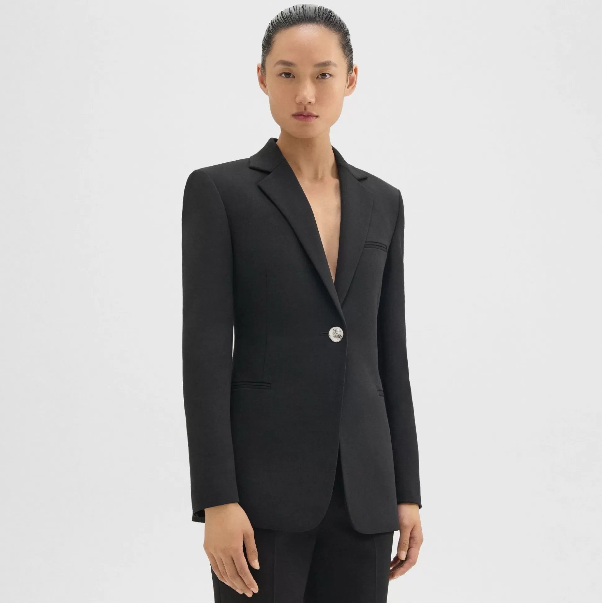 Theory Slim Blazer In Double Weave-Women Suits | Blazers + Jackets