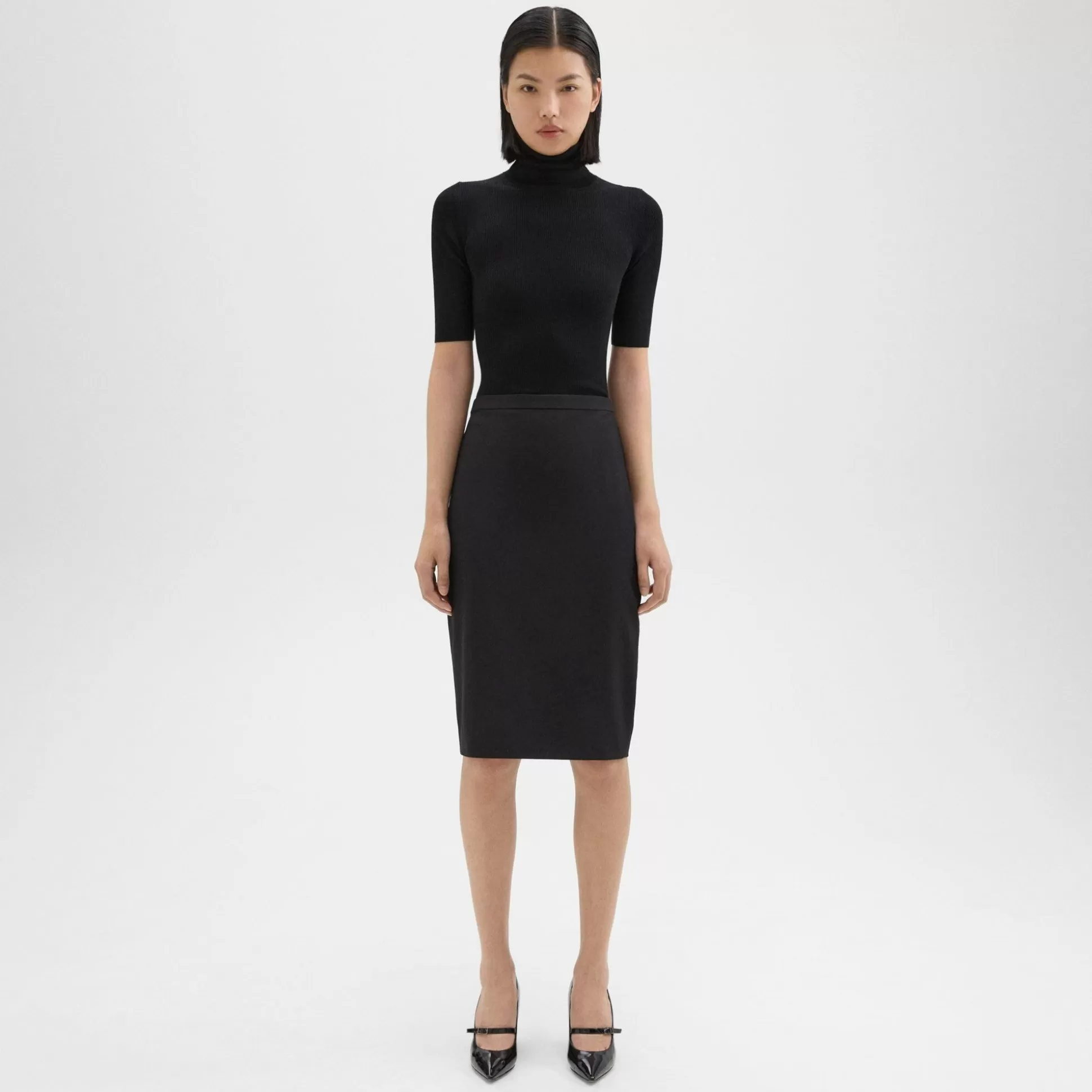 Theory Slim Pencil Skirt In Good Wool-Women Suits | Skirts