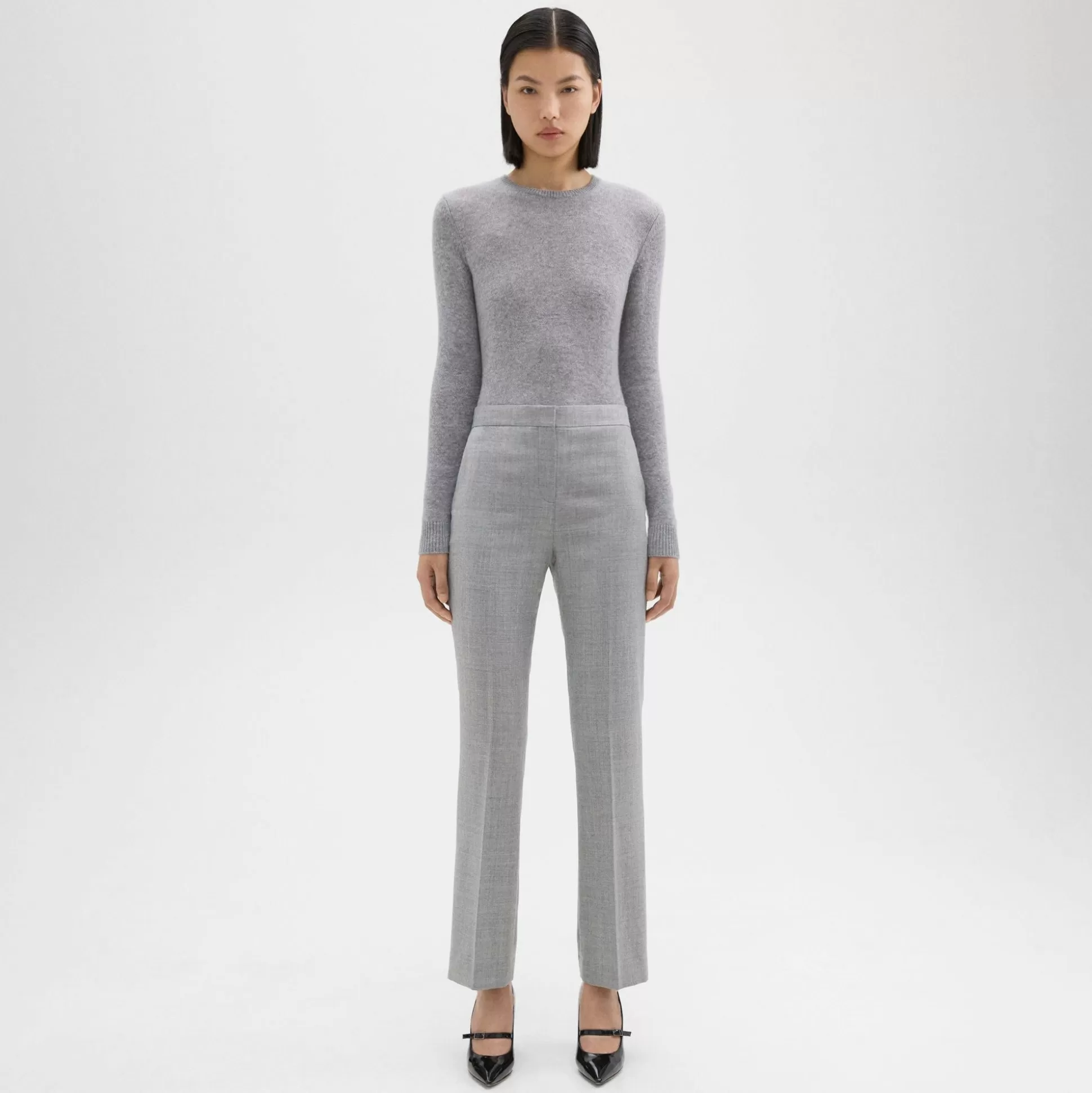 Theory Slim-Straight Pant In Melange Sleek Flannel-Women Suits | Pants