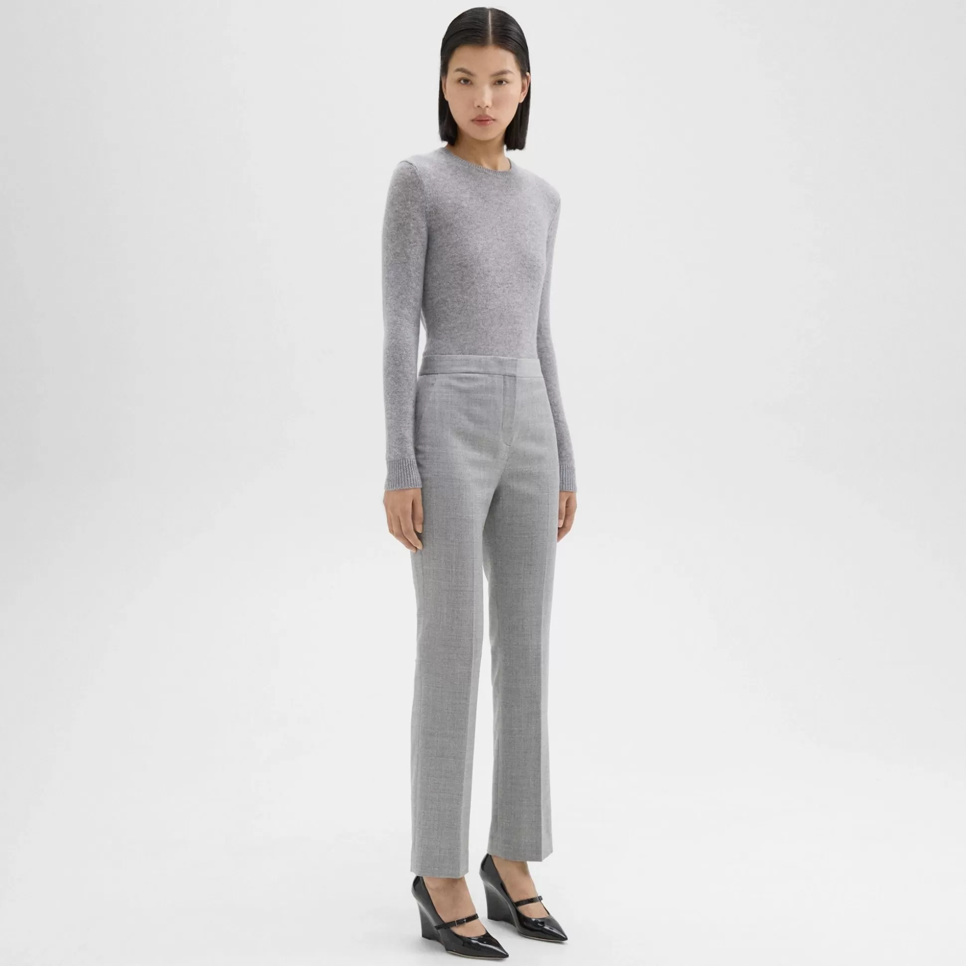 Theory Slim-Straight Pant In Melange Sleek Flannel-Women Suits | Pants