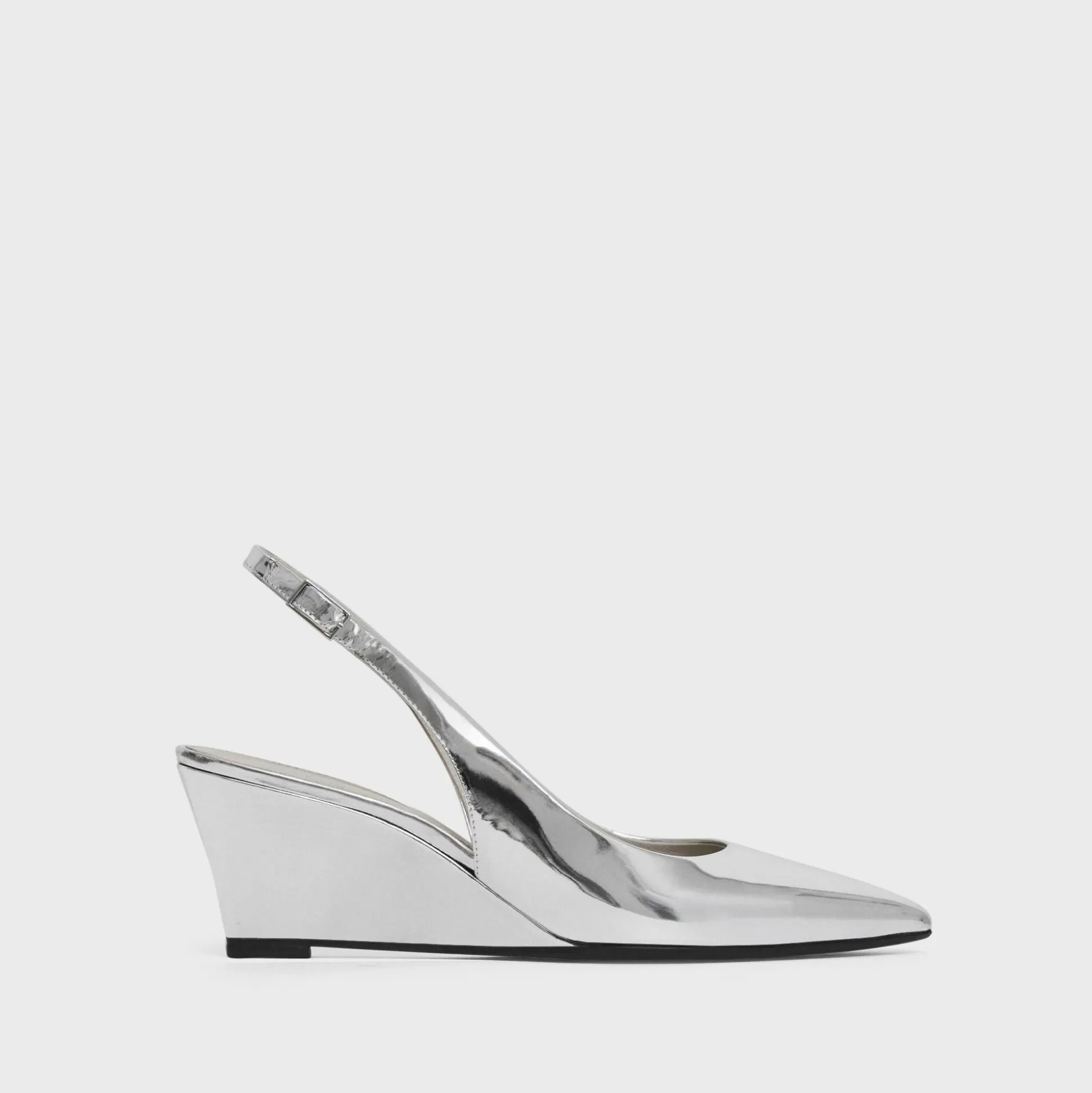 Theory Slingback Wedge In Metallic Leather-Women Shoes