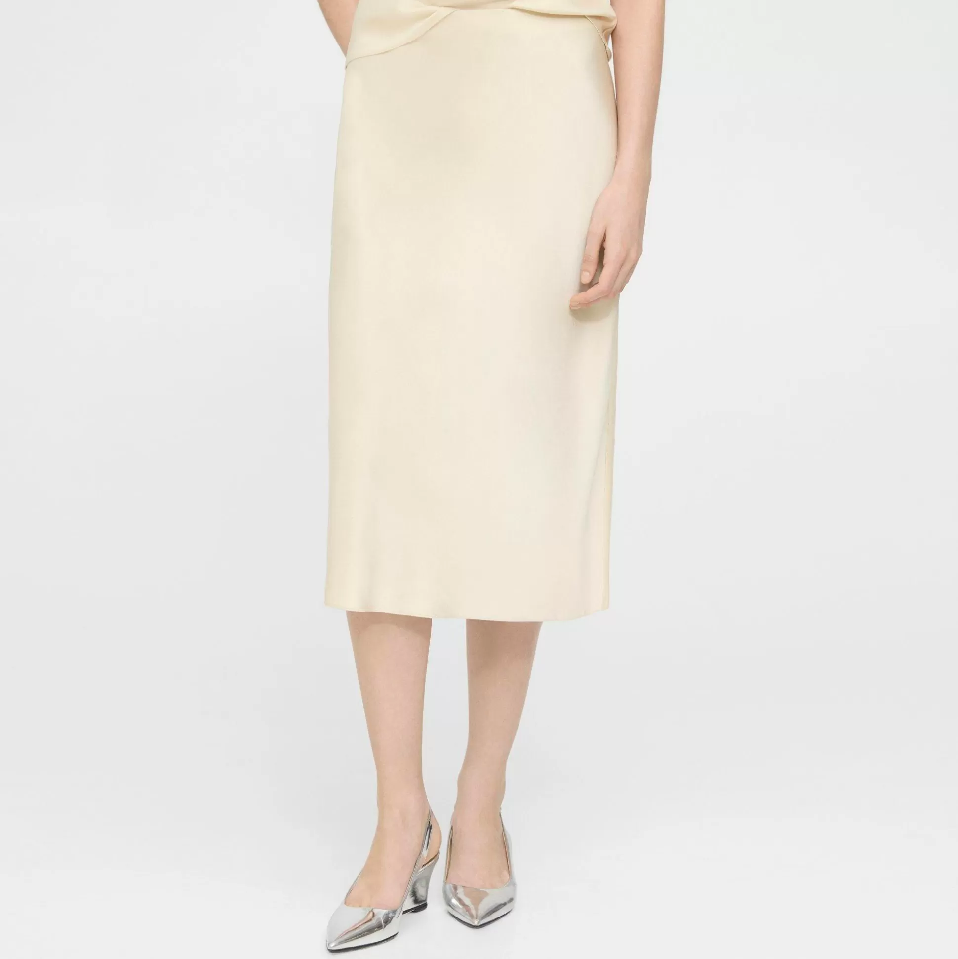 Theory Slip Skirt In Satin-Women Skirts