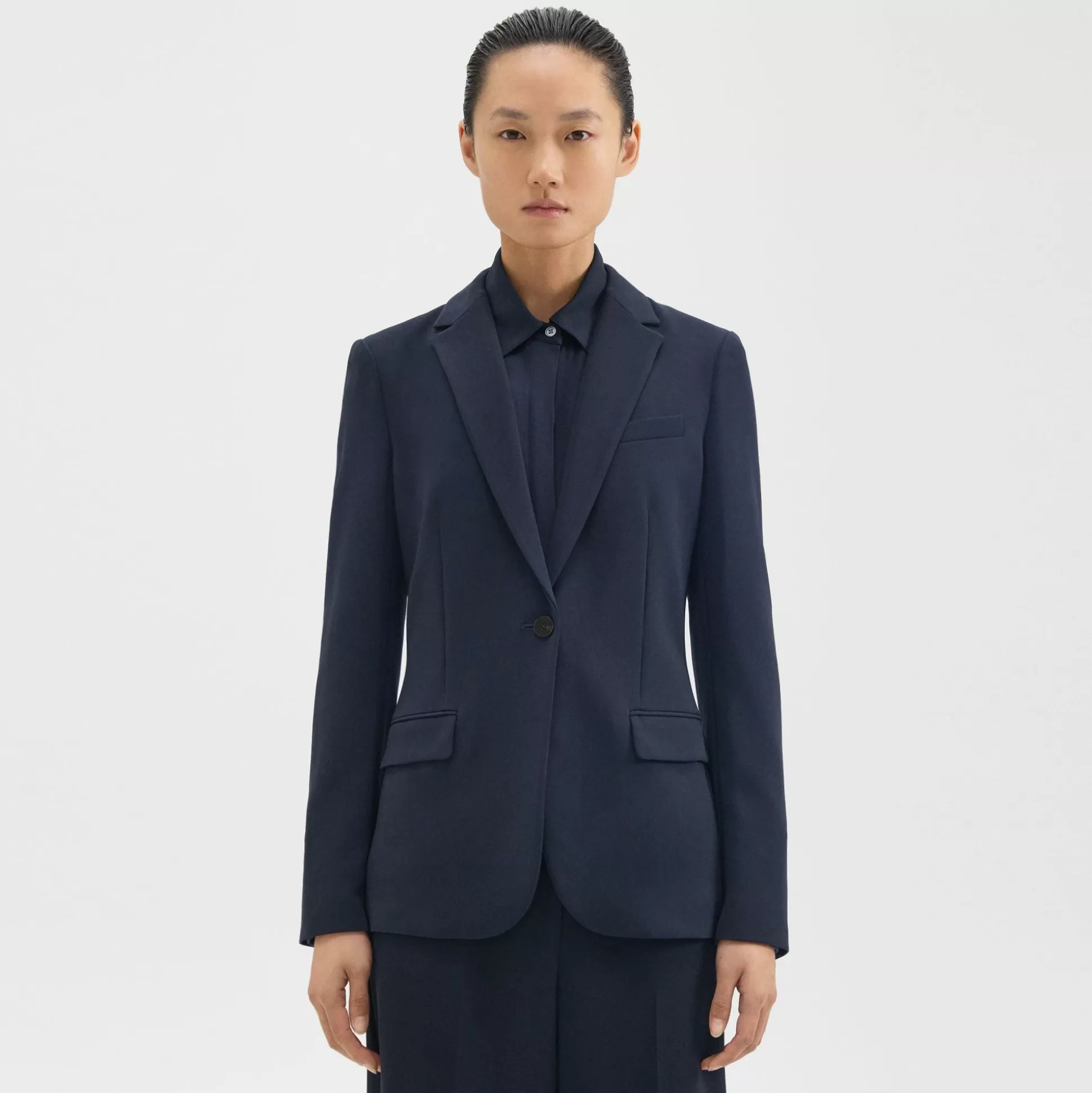 Theory Staple Blazer In Admiral Crepe-Women Suits | Blazers + Jackets