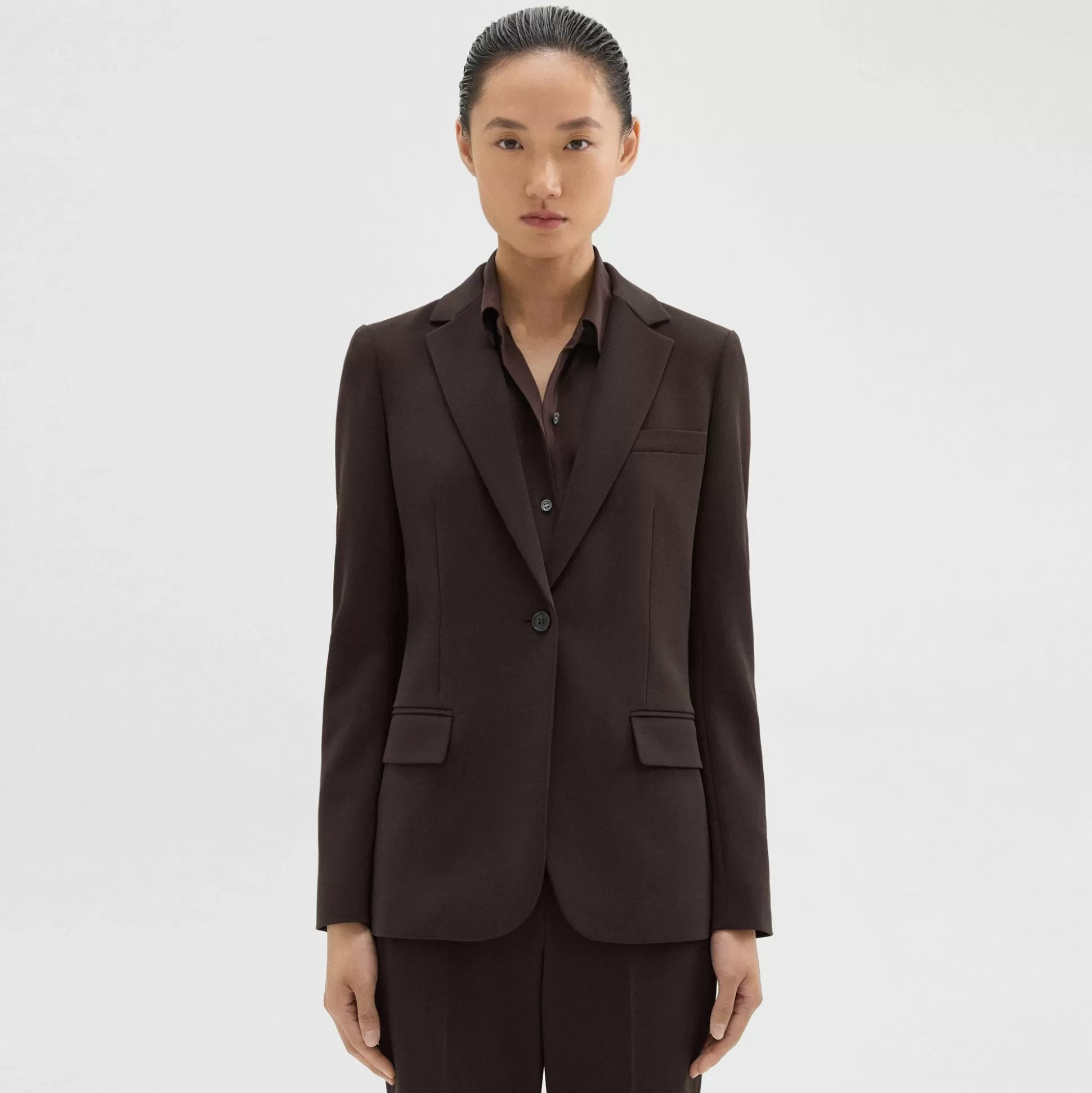 Theory Staple Blazer In Admiral Crepe-Women Suits | Blazers + Jackets