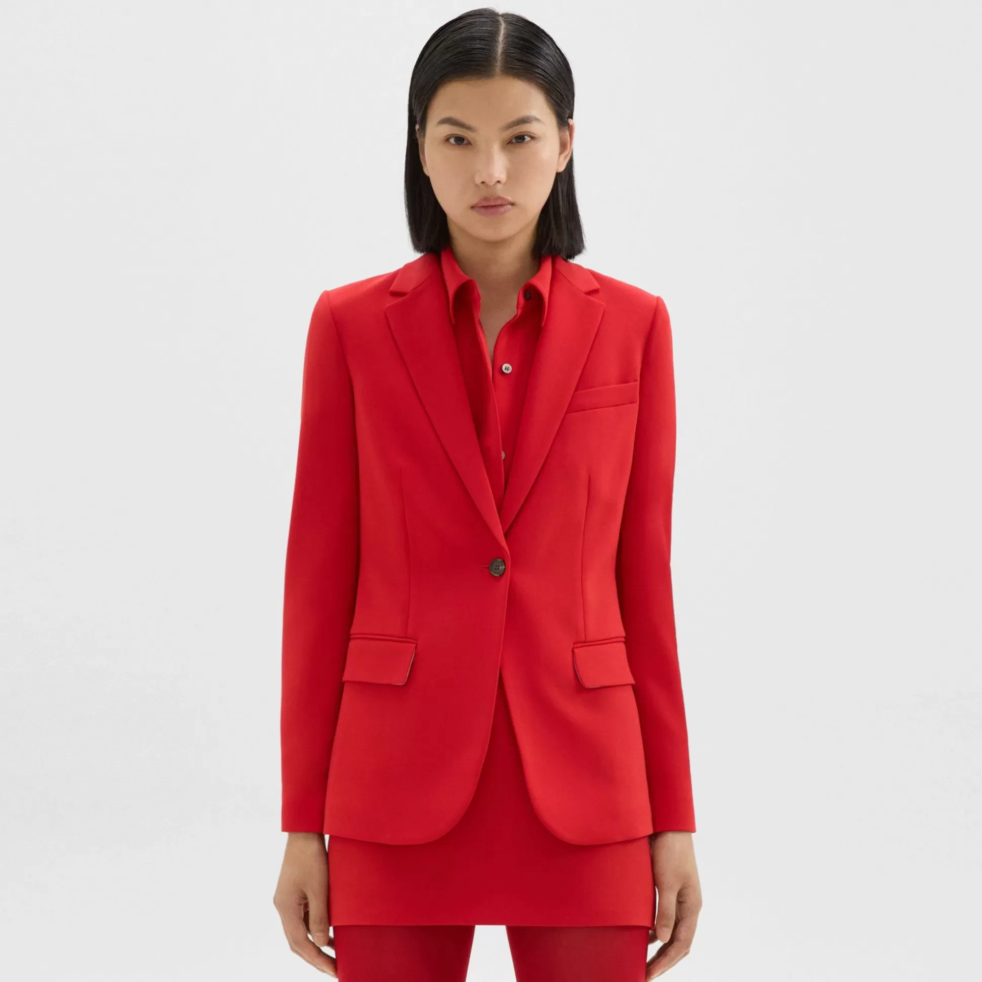 Theory Staple Blazer In Admiral Crepe-Women Blazers + Jackets