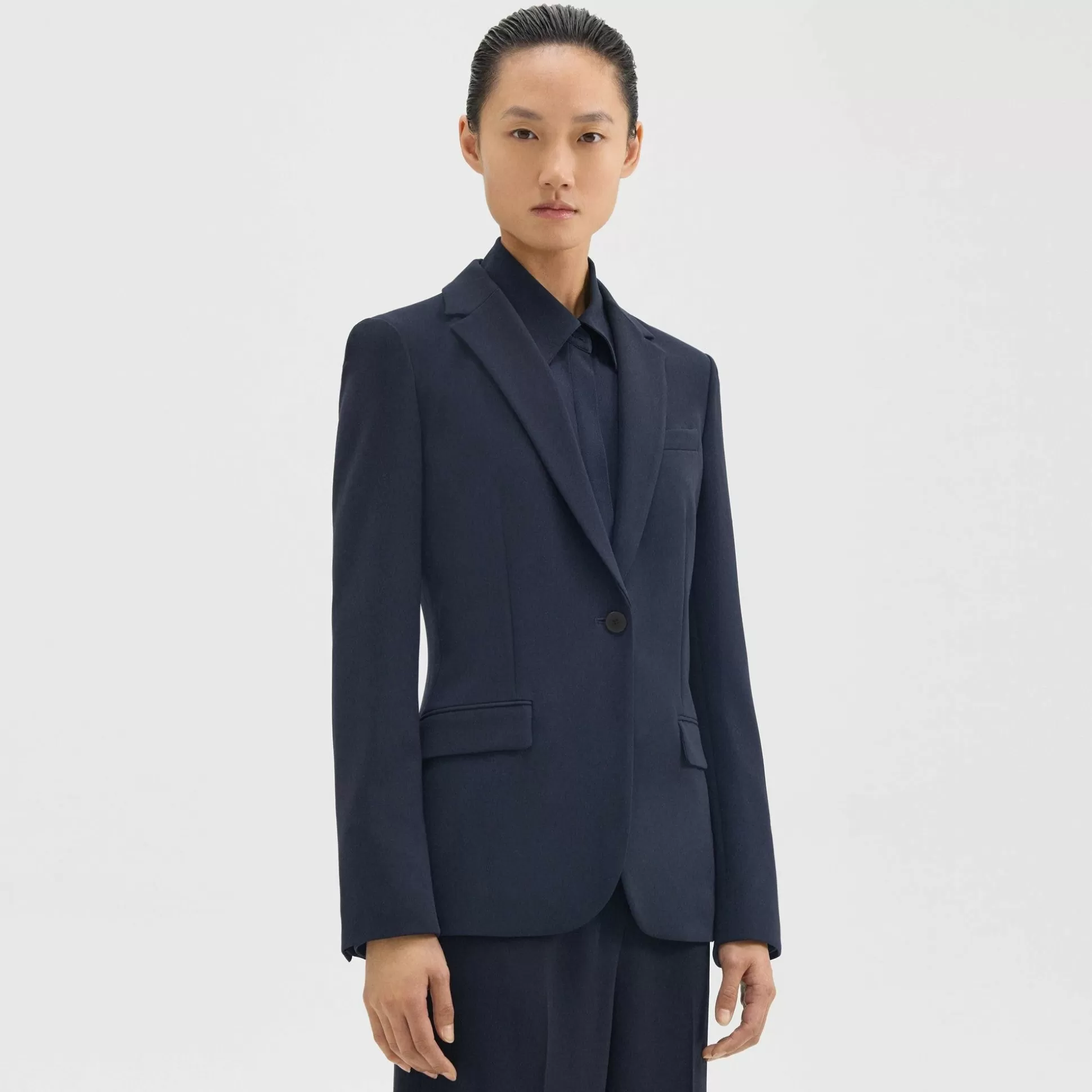 Theory Staple Blazer In Admiral Crepe-Women Suits | Blazers + Jackets