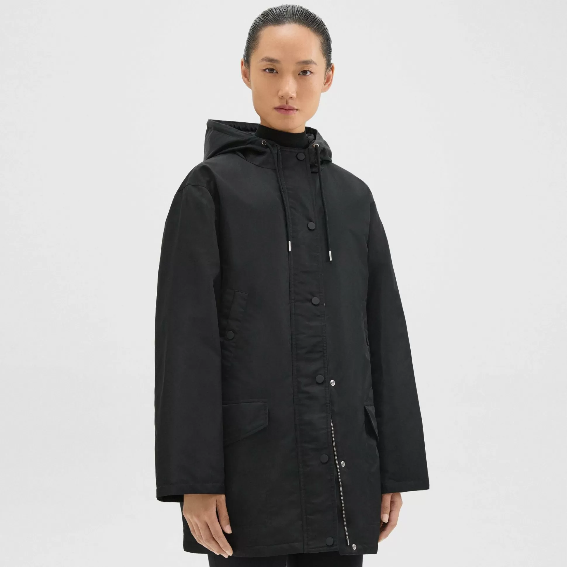 Theory Straight Parka In Recycled Nylon-Women Outerwear