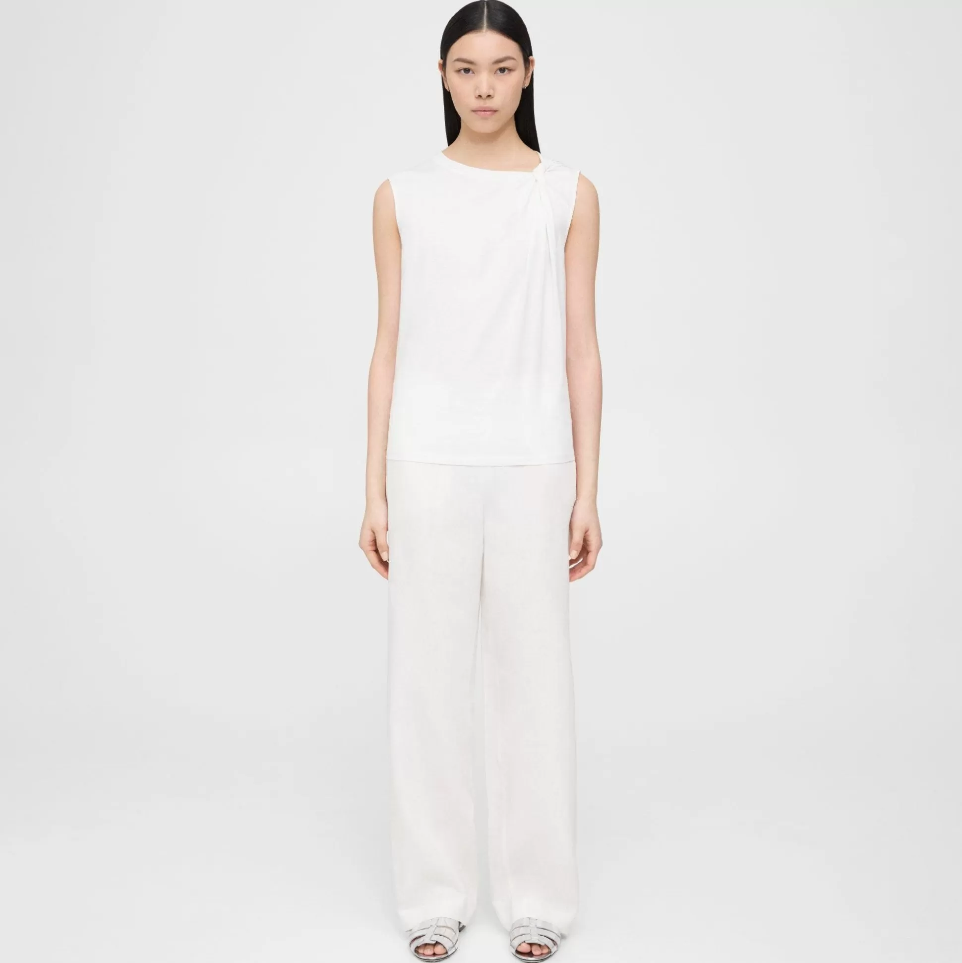 Theory Straight Pull-On Pant In Galena Linen-Women Pants