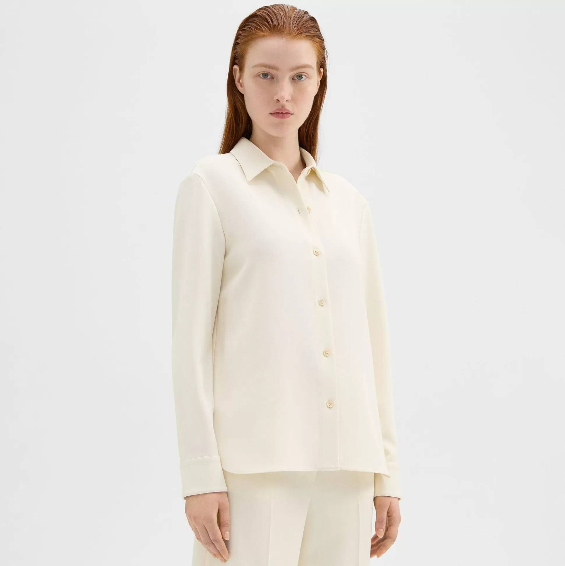 Theory Straight Shirt In Admiral Crepe-Women Tops