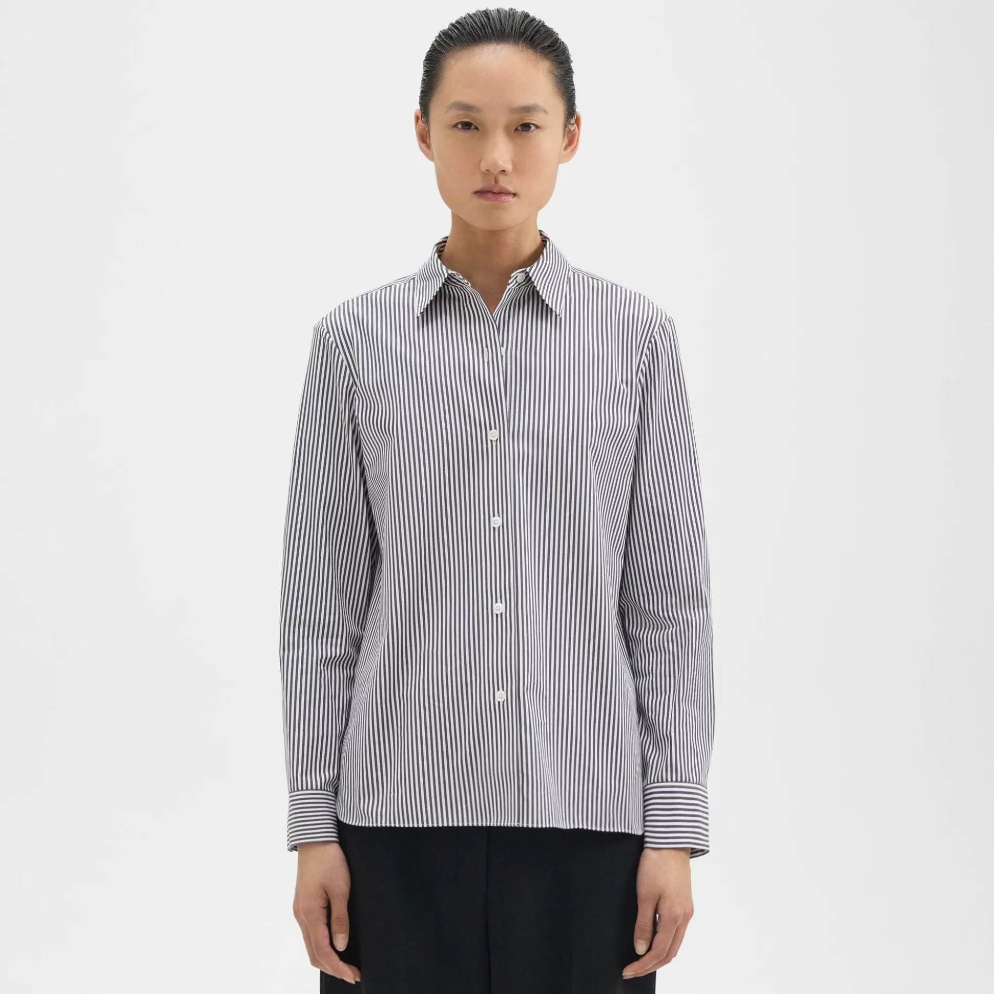 Theory Straight Shirt In Cotton-Women Tops