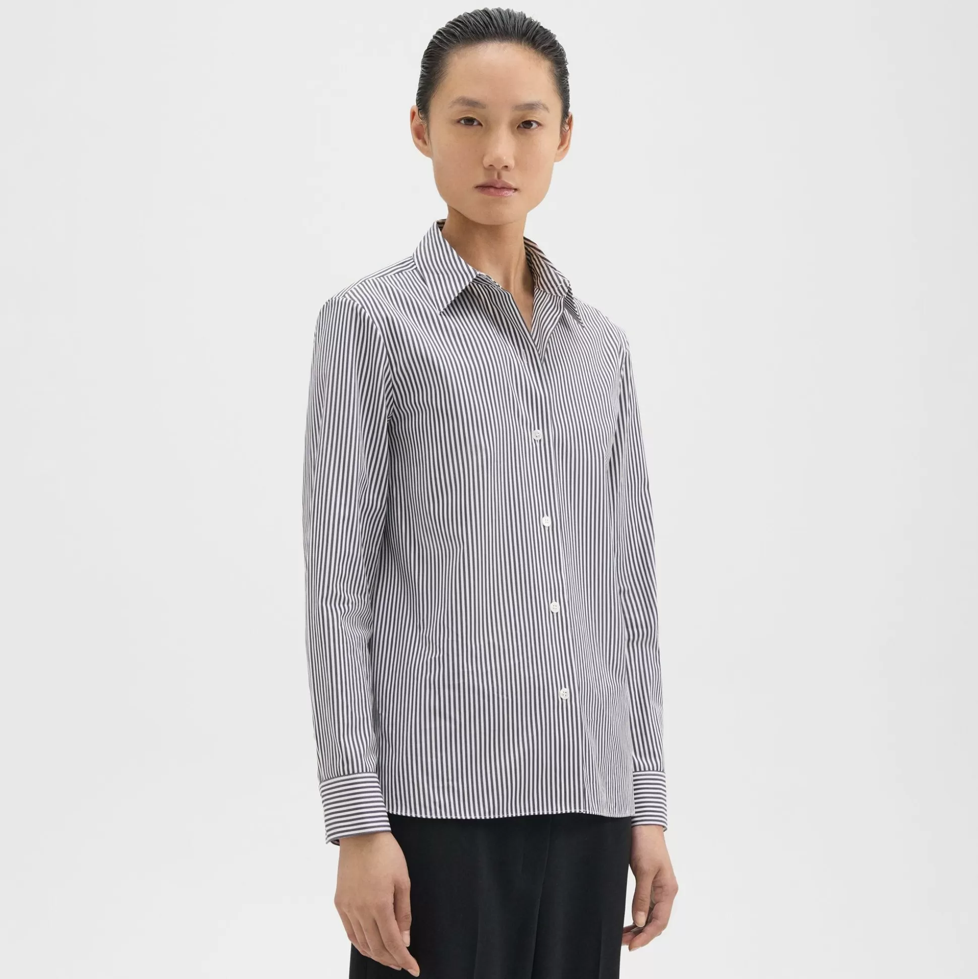 Theory Straight Shirt In Cotton-Women Tops