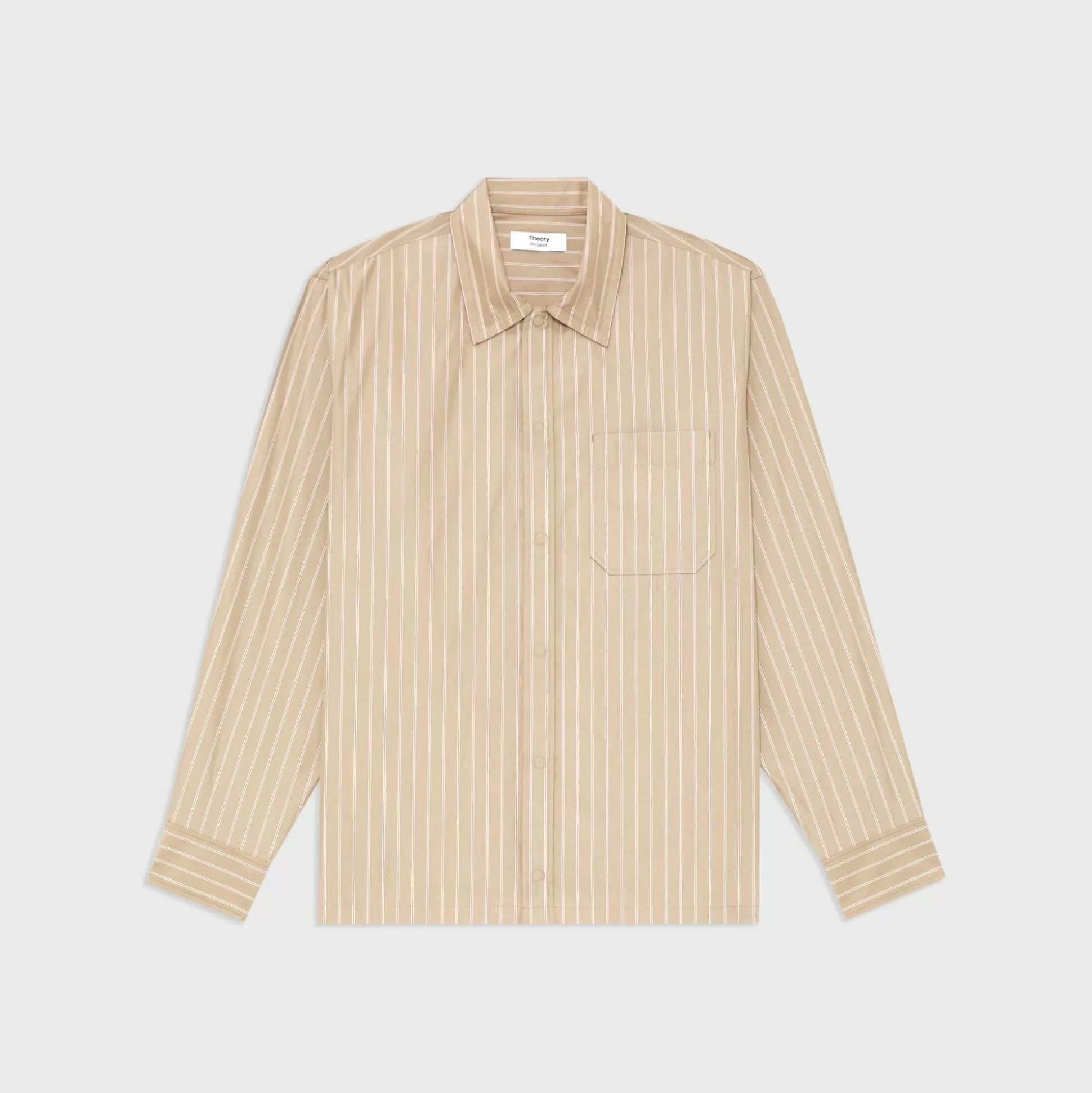 Theory Striped Cotton-Blend Shirt Jacket-Men Shirts