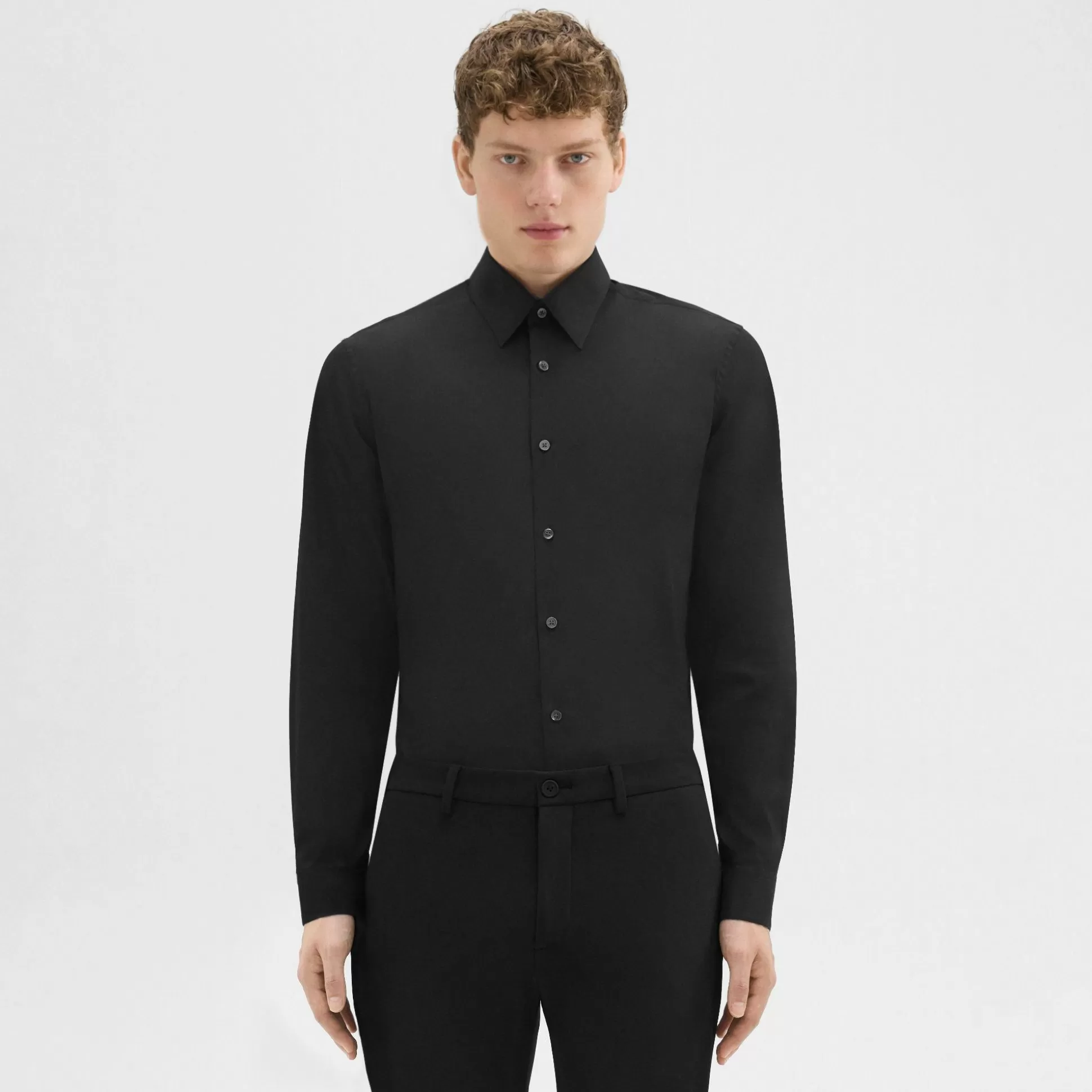 Theory Sylvain Shirt In Good Cotton-Men Shirts