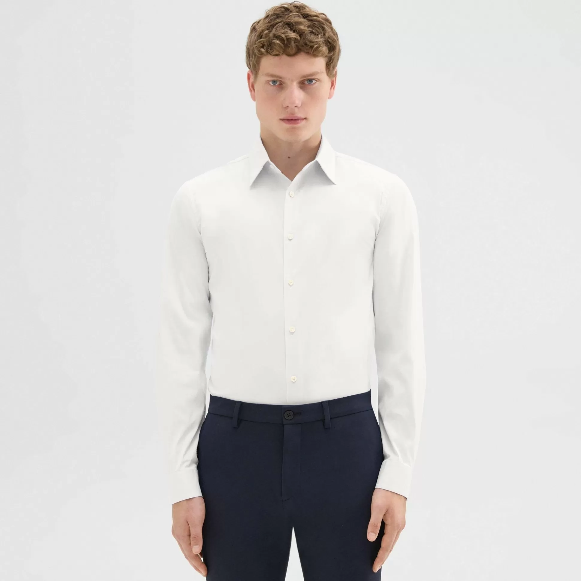 Theory Sylvain Shirt In Good Cotton-Men Shirts