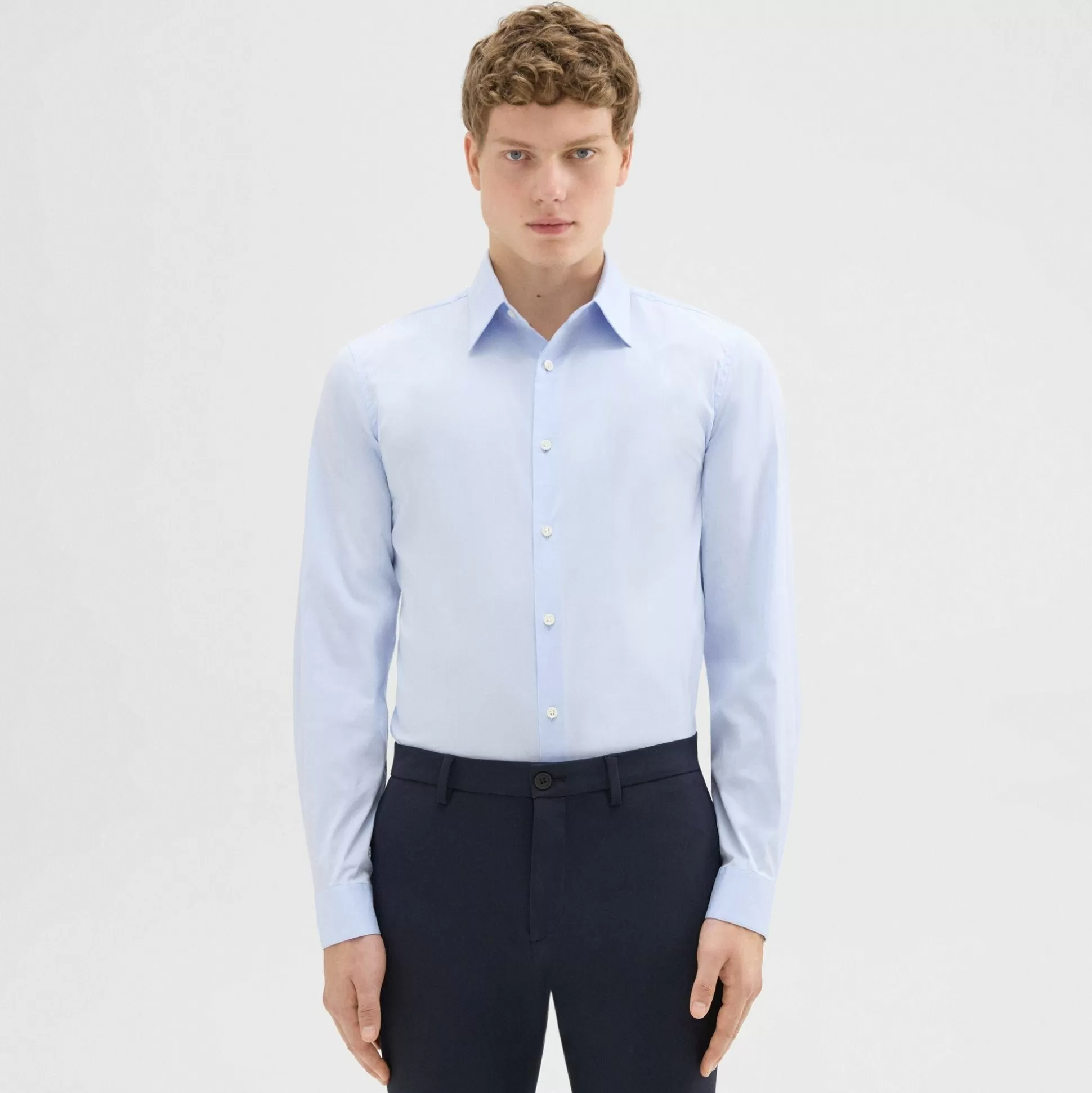 Theory Sylvain Shirt In Good Cotton-Men Shirts