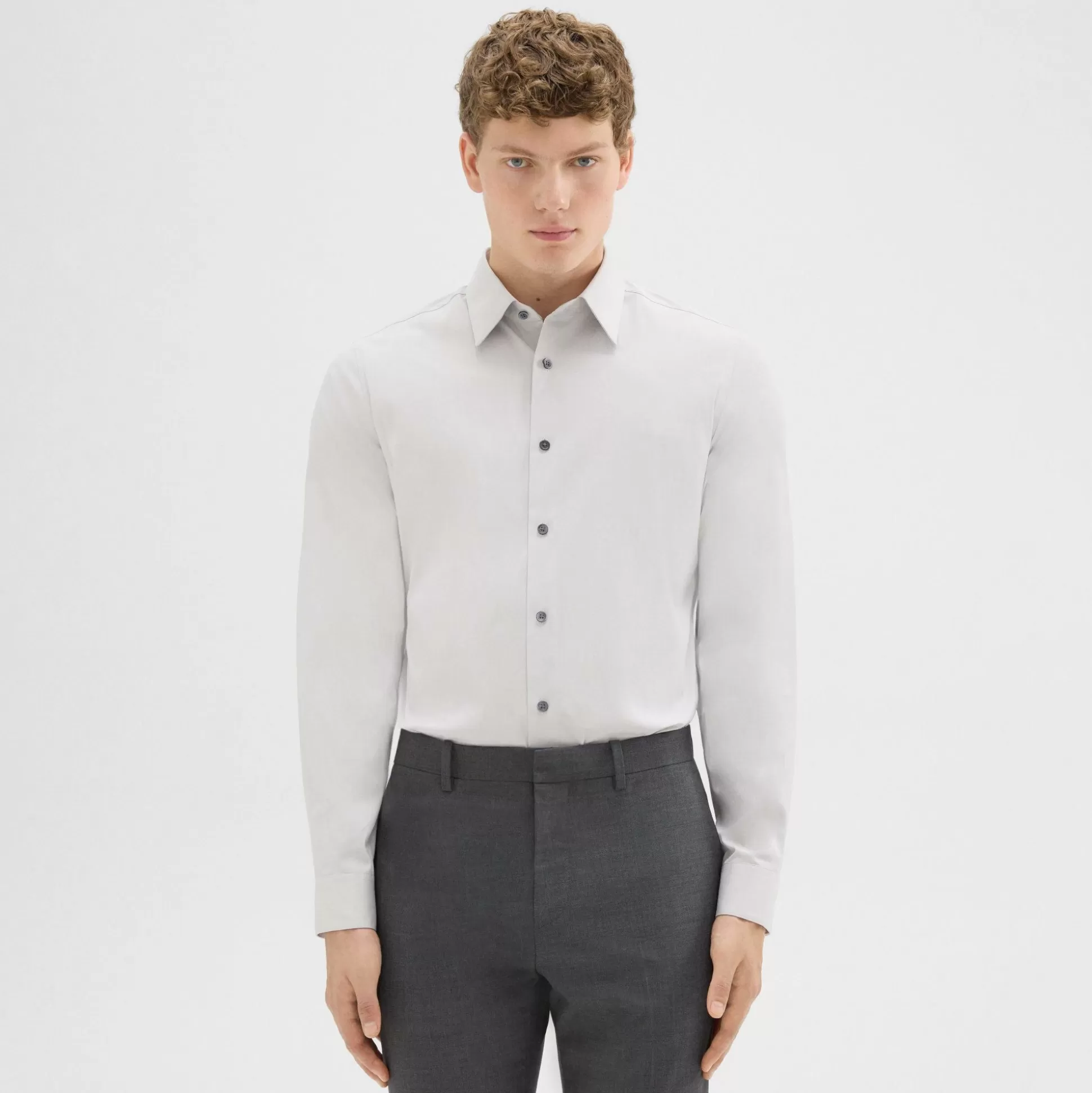 Theory Sylvain Shirt In Good Cotton-Men Shirts