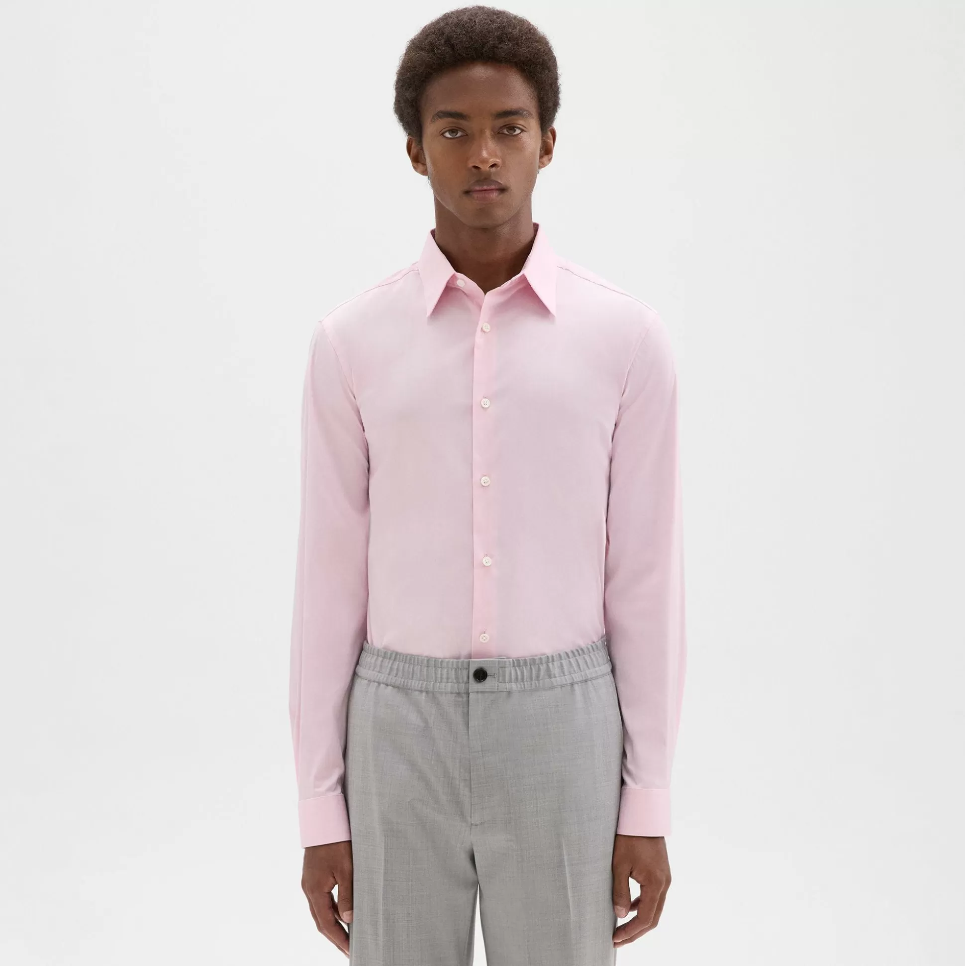 Theory Sylvain Shirt In Good Cotton-Men Shirts