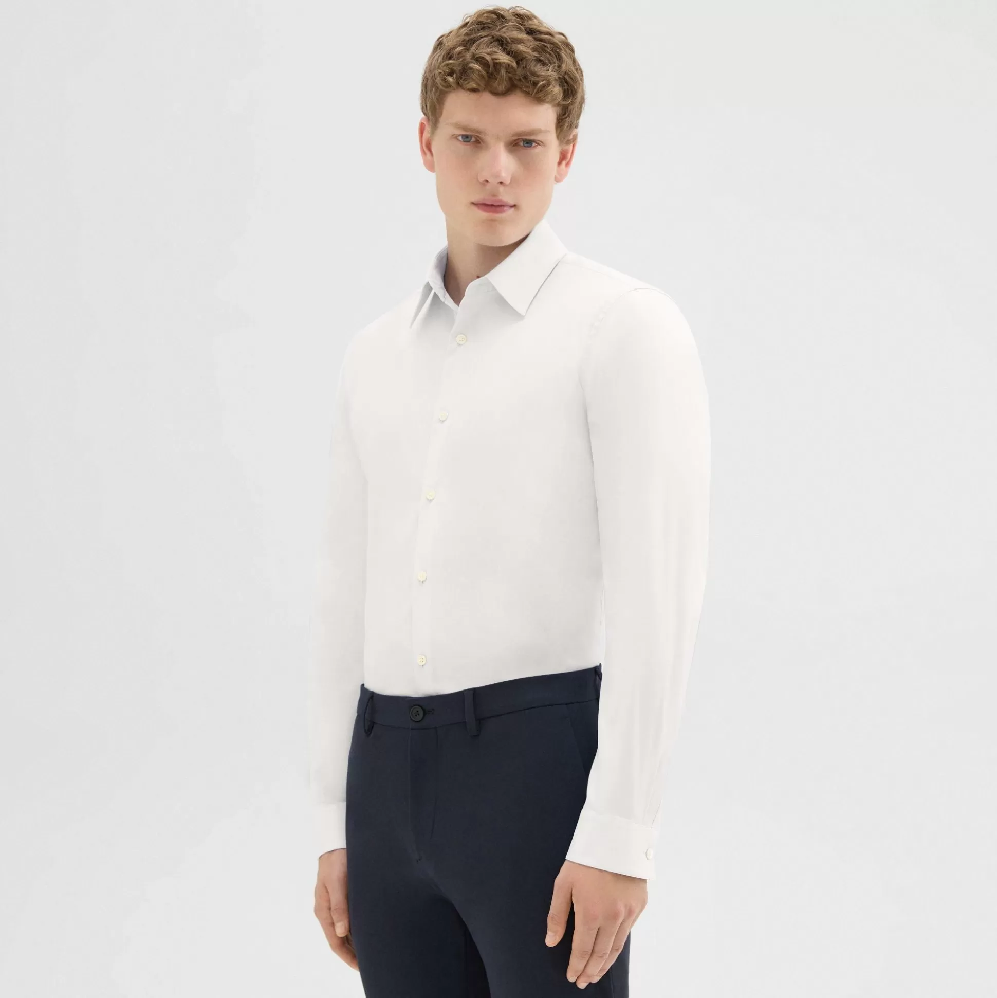 Theory Sylvain Shirt In Good Cotton-Men Shirts