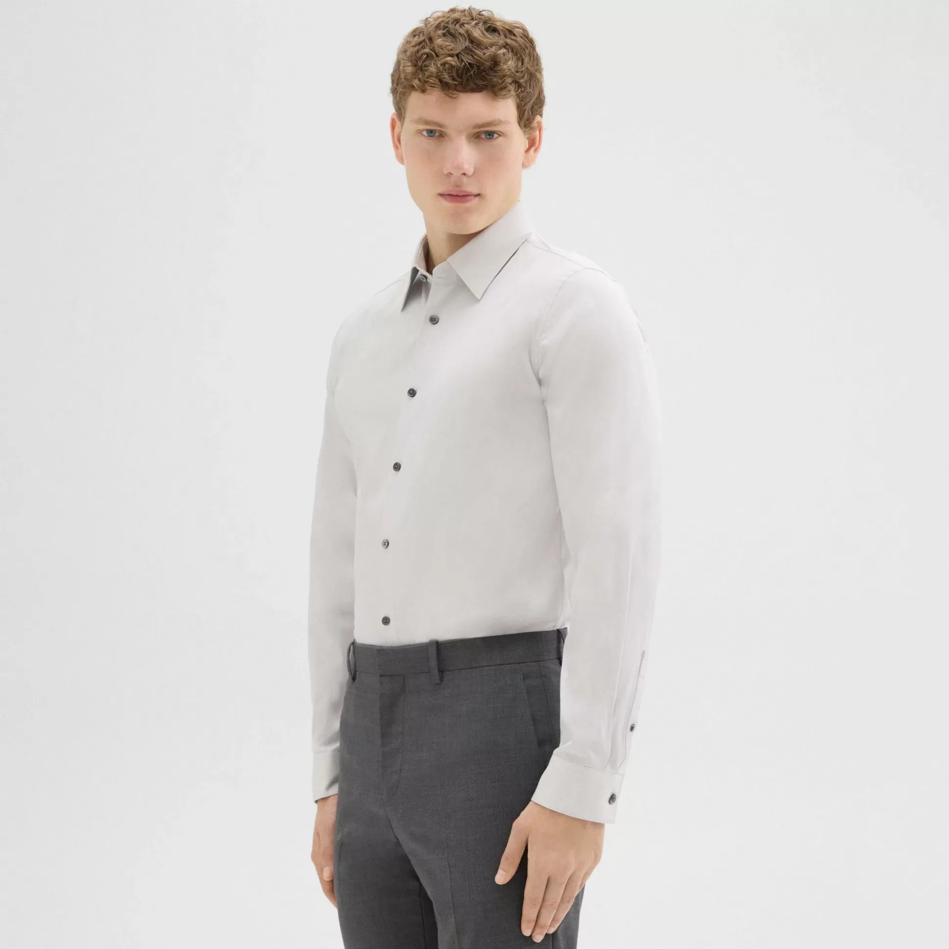 Theory Sylvain Shirt In Good Cotton-Men Shirts