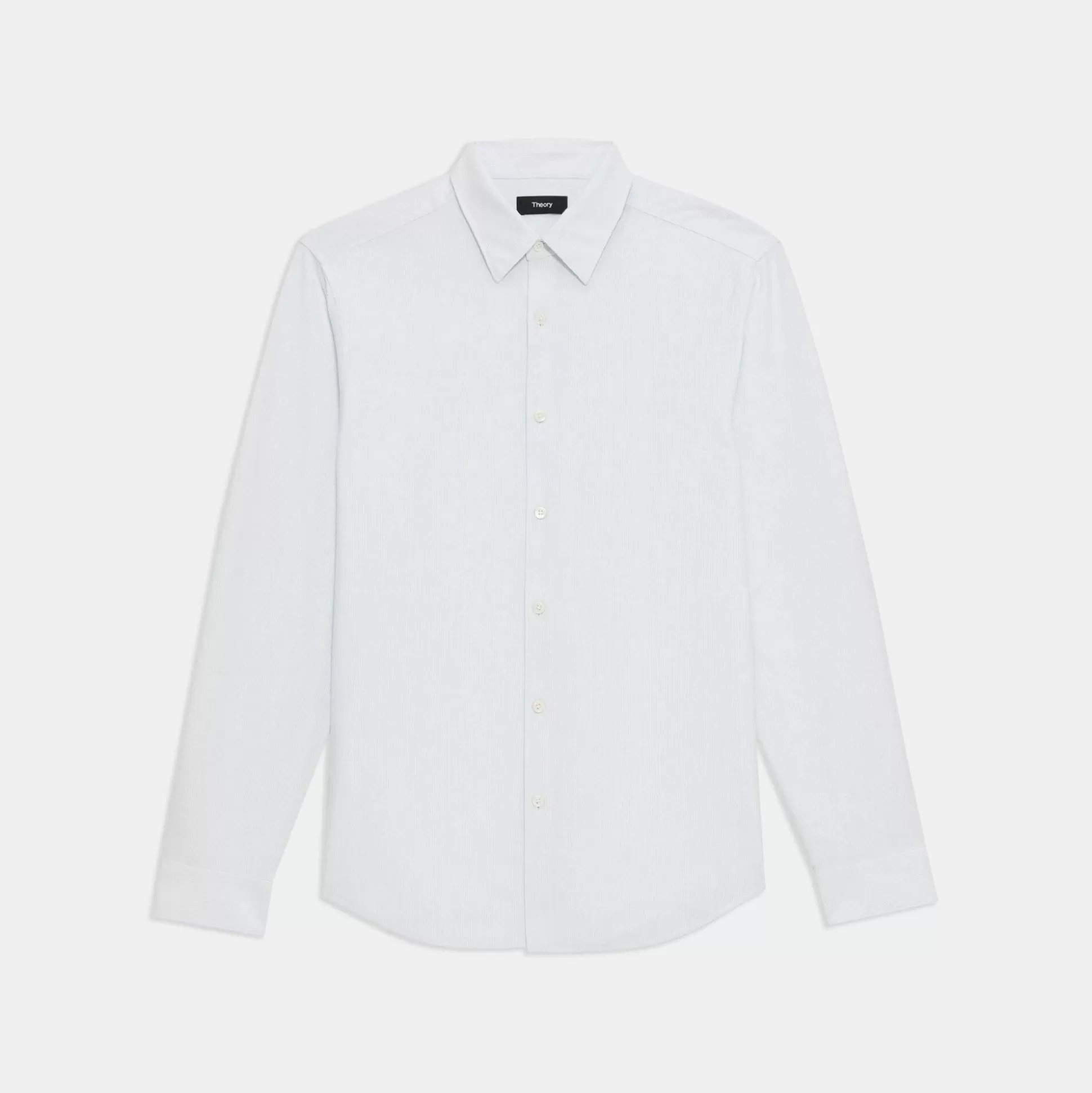 Theory Sylvain Shirt In Striped Cotton Blend-Men Shirts