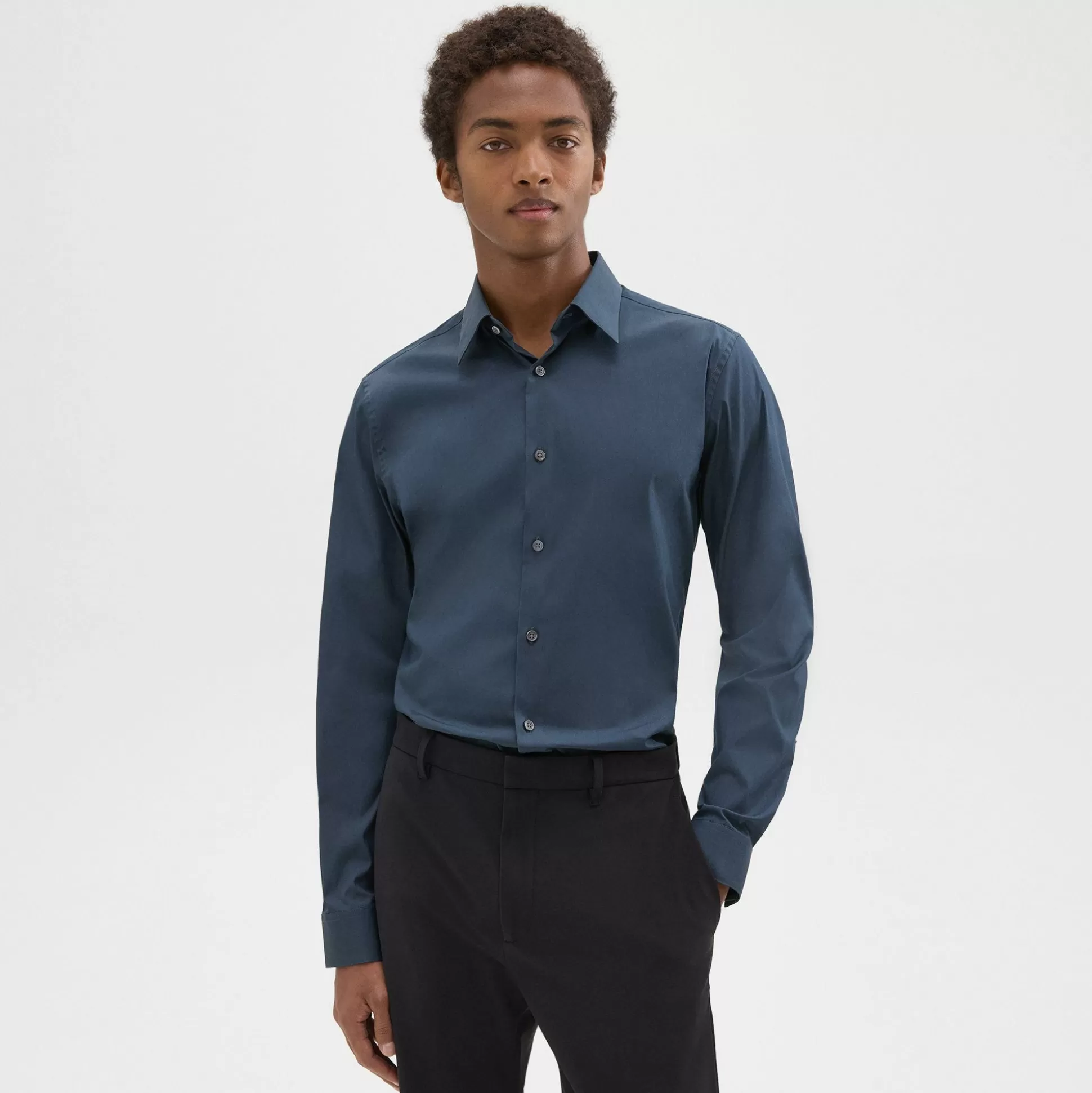 Theory Sylvain Shirt In Structure Knit-Men Shirts