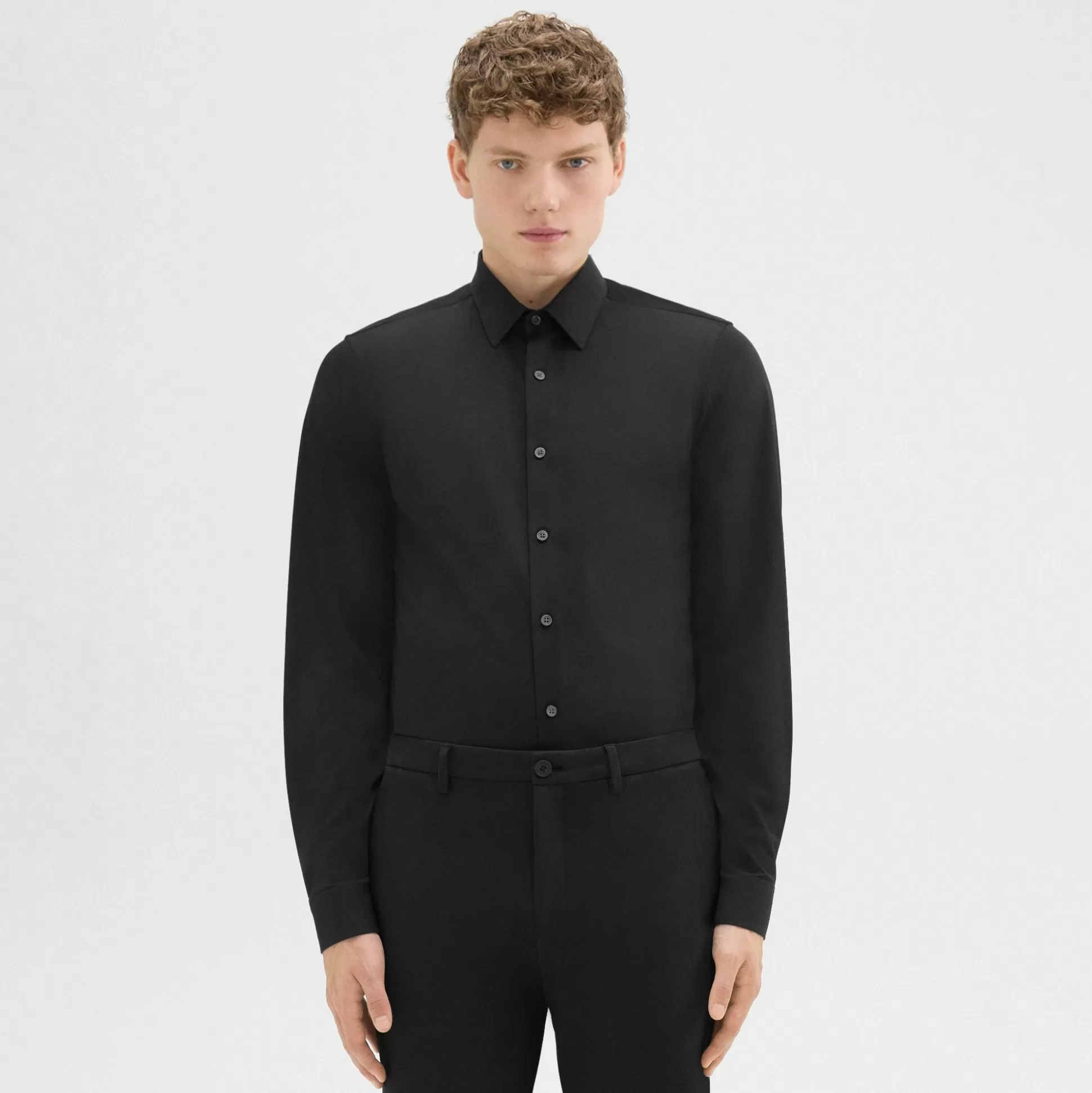 Theory Sylvain Shirt In Structure Knit-Men Shirts