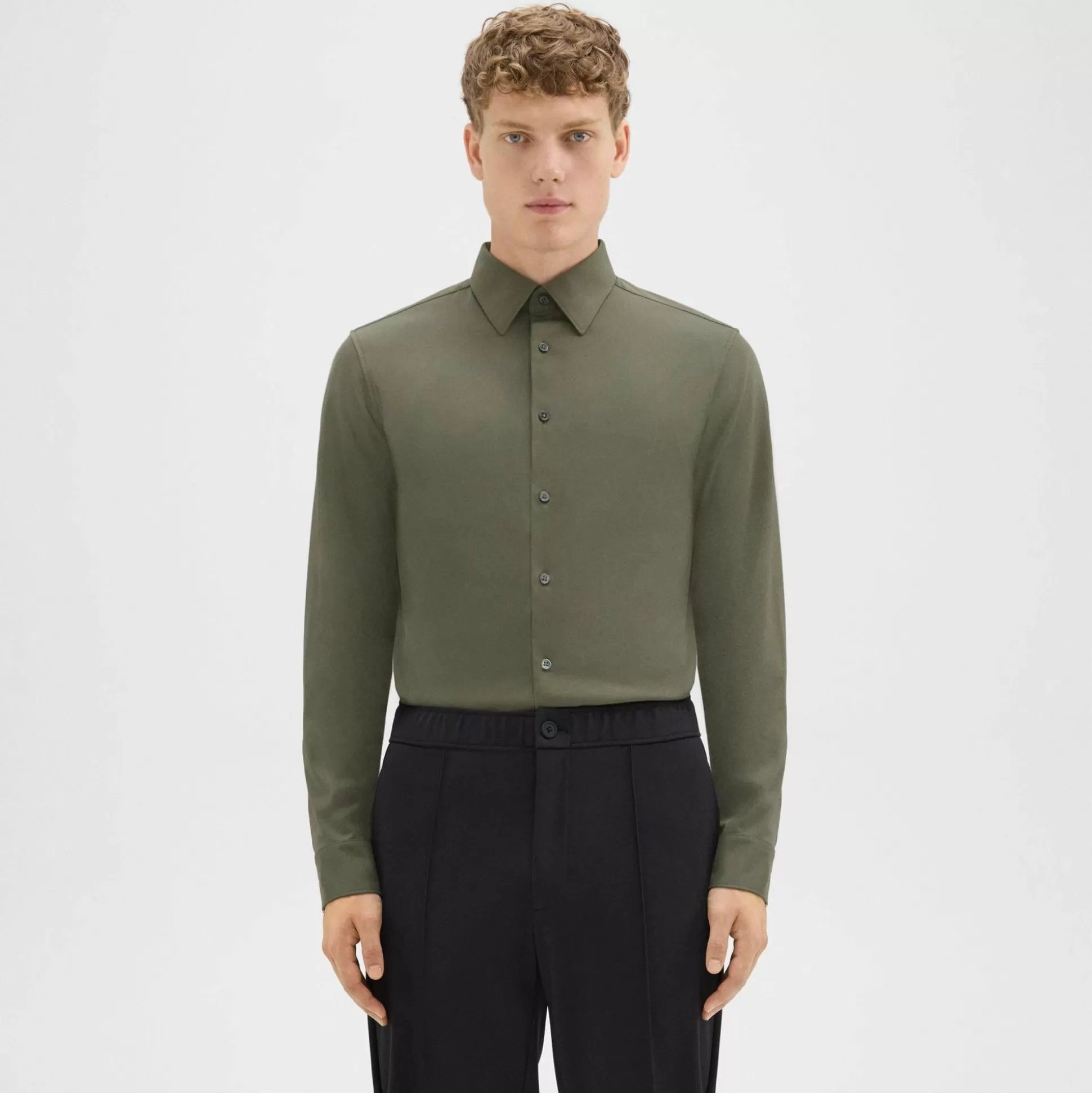 Theory Sylvain Shirt In Structure Knit-Men Shirts