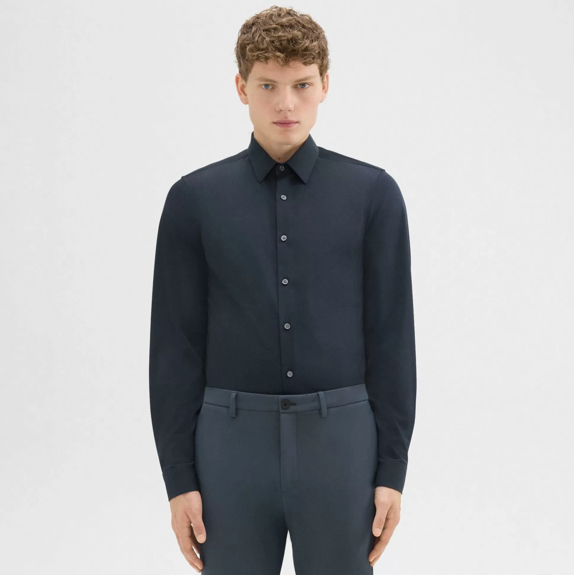 Theory Sylvain Shirt In Structure Knit-Men Shirts