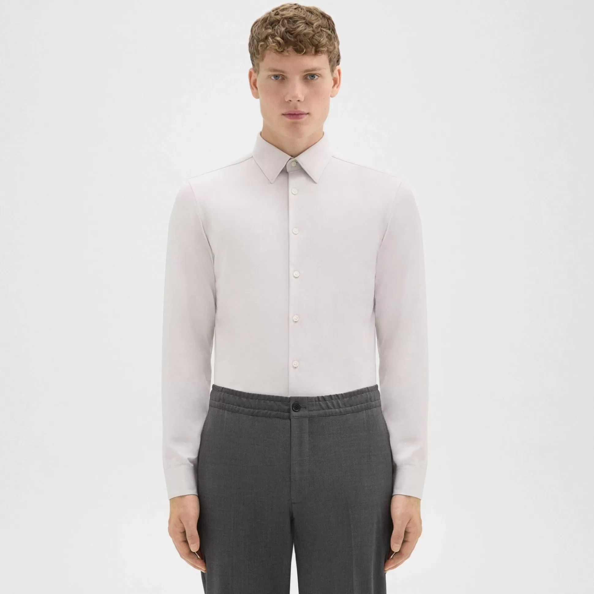 Theory Sylvain Shirt In Structure Knit-Men Shirts