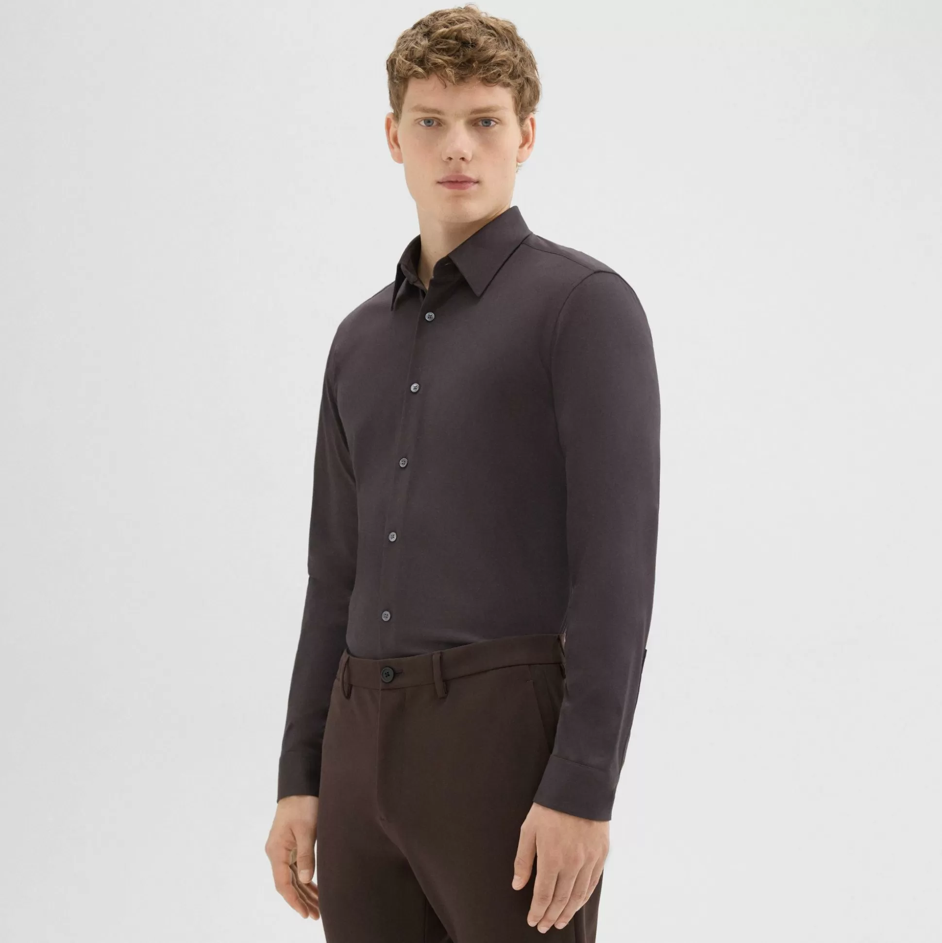 Theory Sylvain Shirt In Structure Knit-Men Shirts