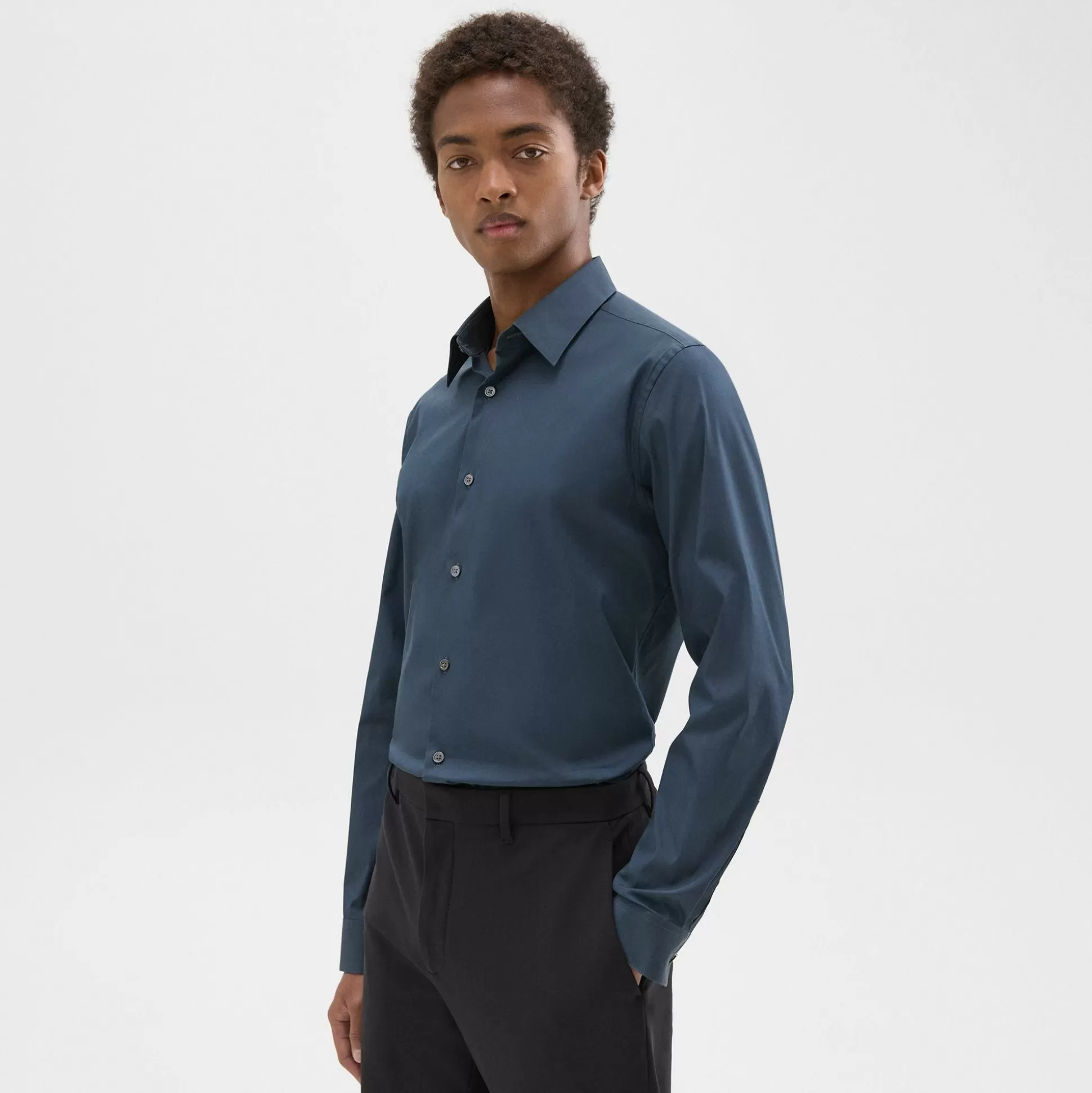 Theory Sylvain Shirt In Structure Knit-Men Shirts