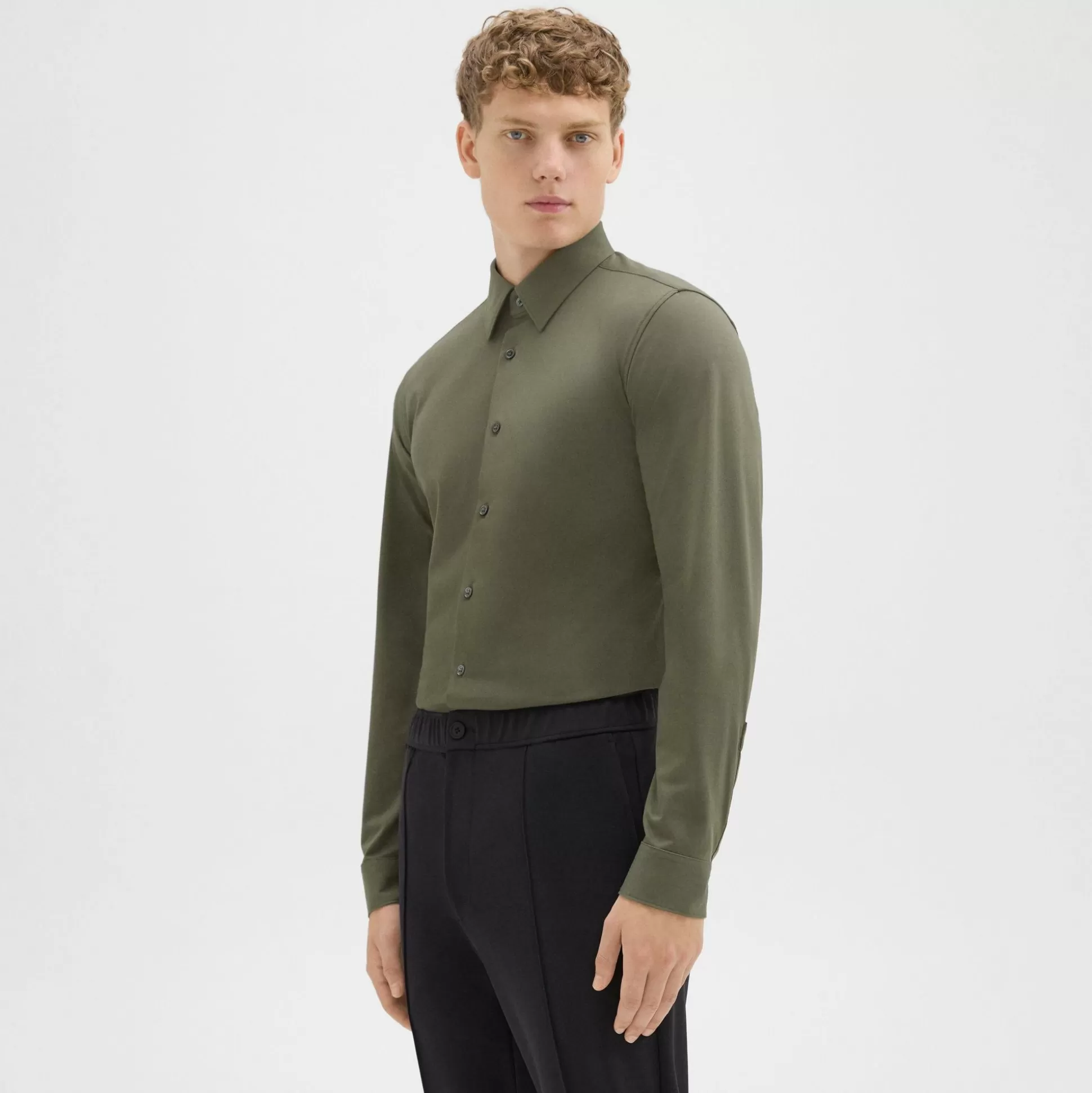 Theory Sylvain Shirt In Structure Knit-Men Shirts