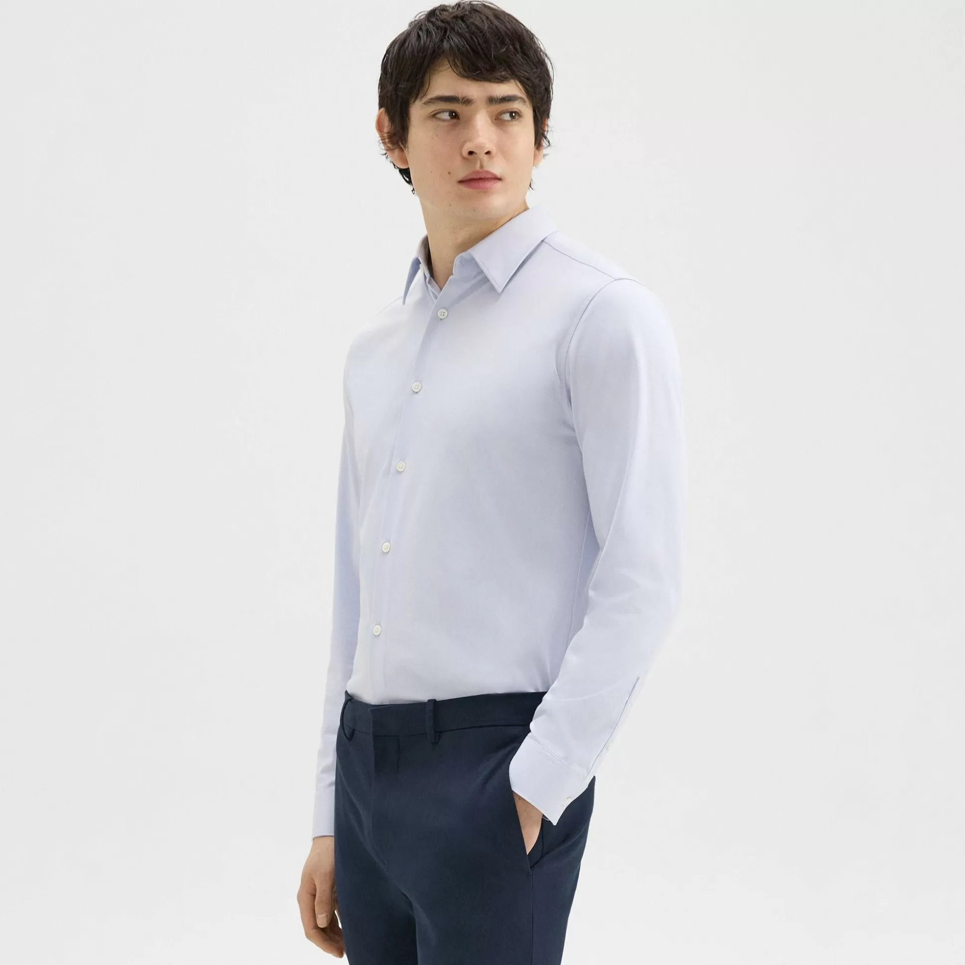 Theory Sylvain Shirt In Structure Knit-Men Shirts