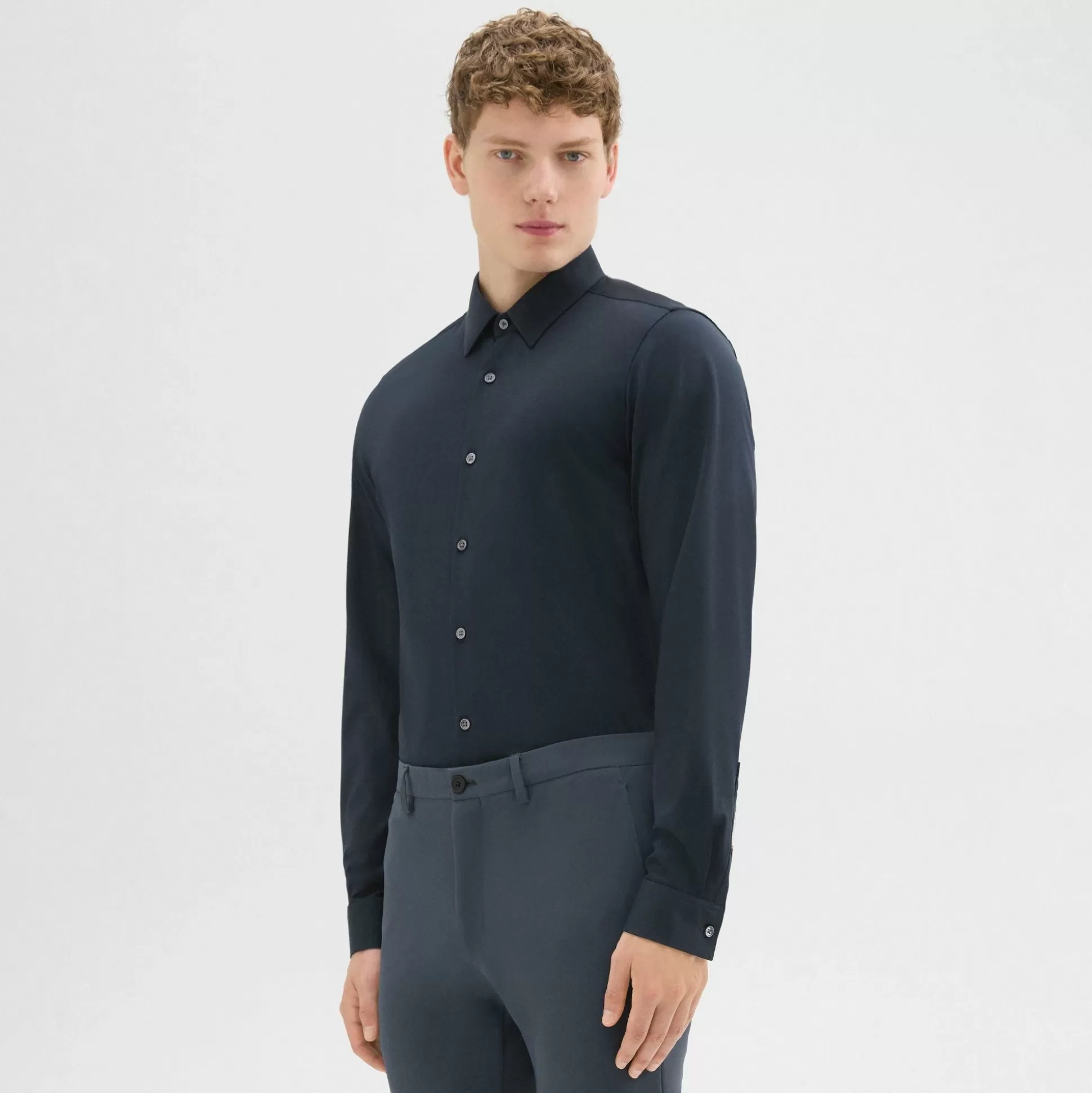 Theory Sylvain Shirt In Structure Knit-Men Shirts