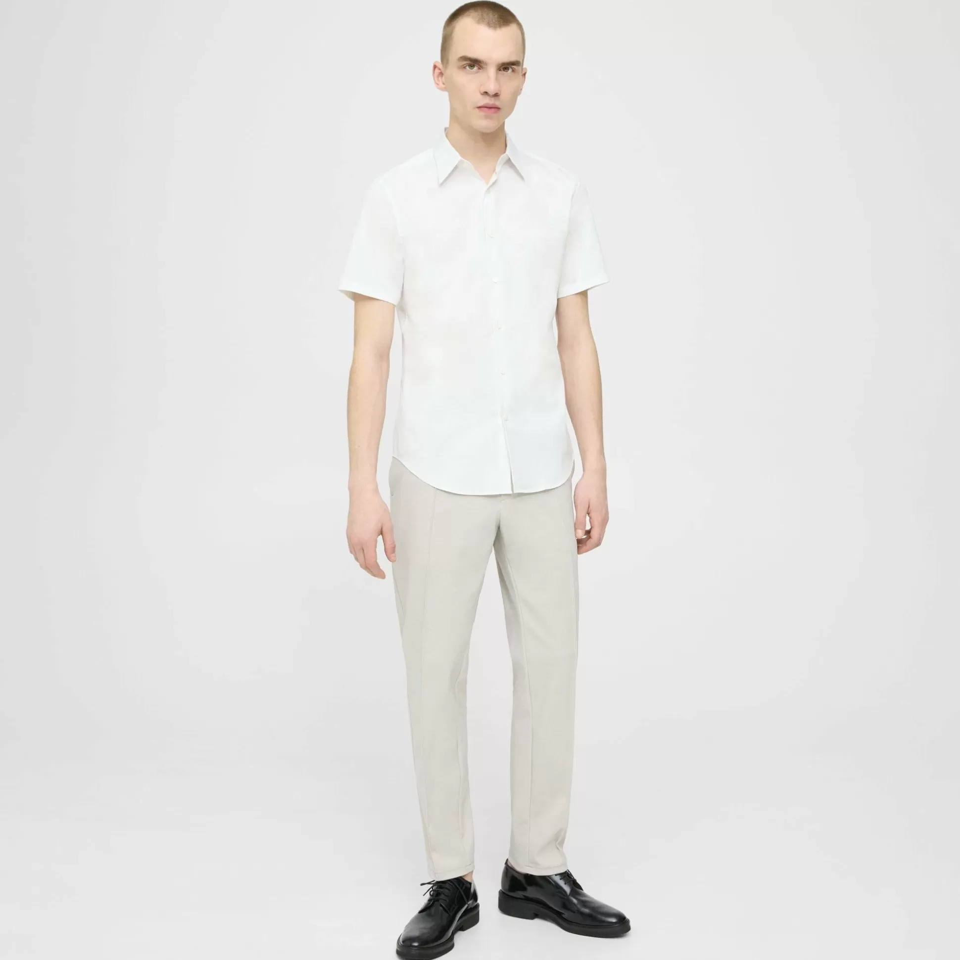 Theory Sylvain Short-Sleeve Shirt In Good Cotton-Men Shirts