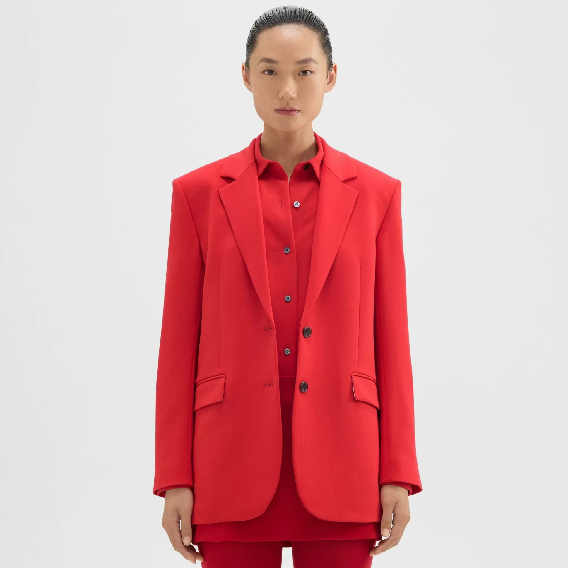 Theory Tailored Slim Blazer In Admiral Crepe-Women Suits | Blazers + Jackets