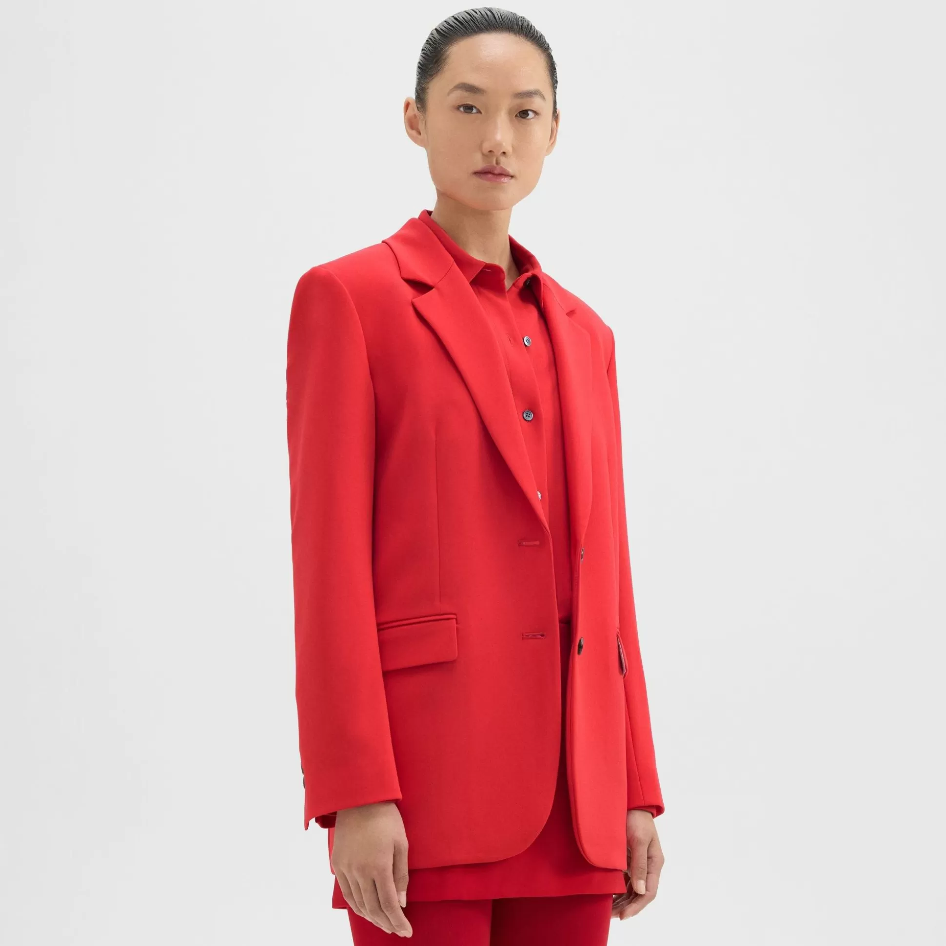 Theory Tailored Slim Blazer In Admiral Crepe-Women Suits | Blazers + Jackets