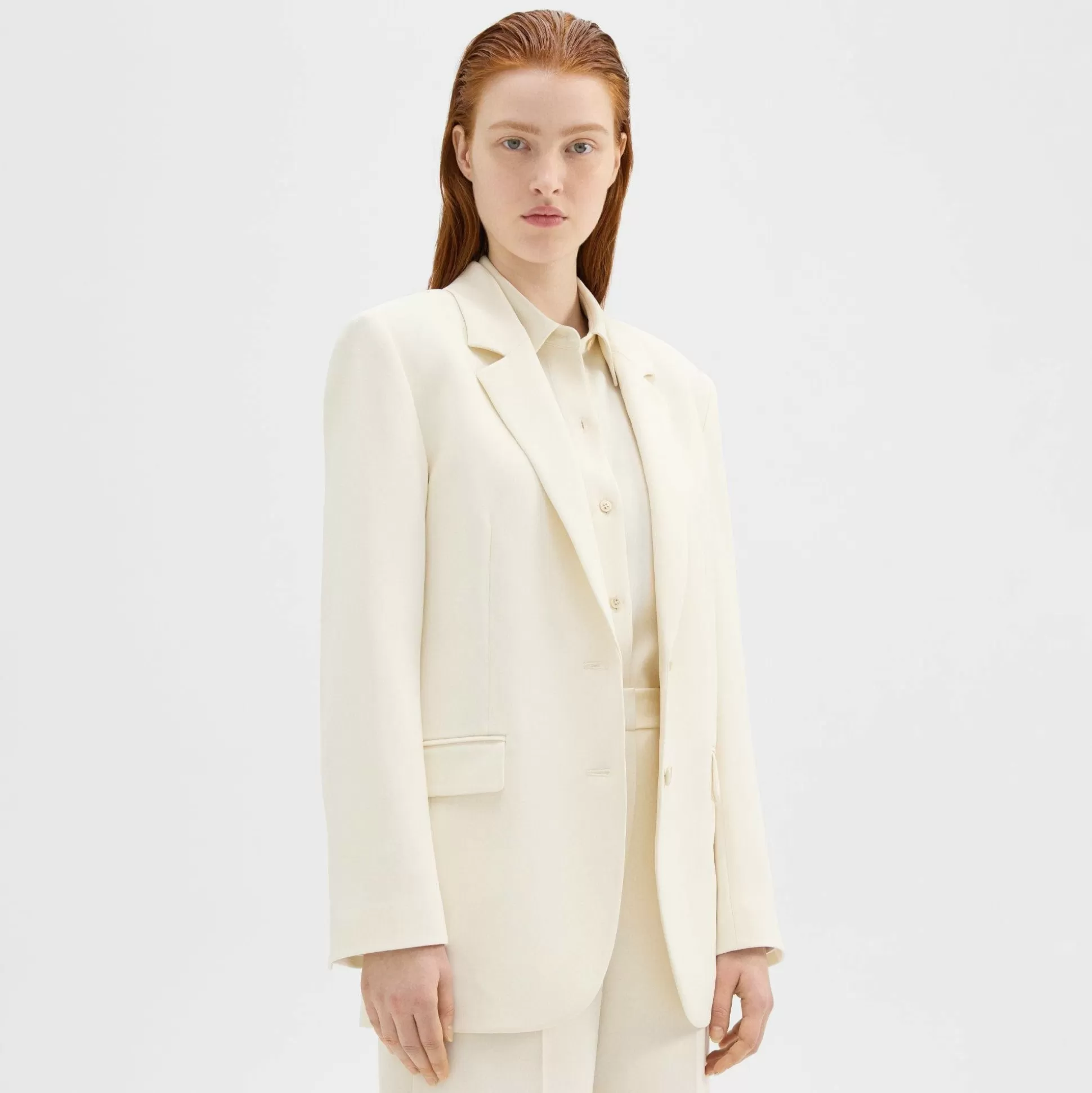 Theory Tailored Slim Blazer In Admiral Crepe-Women Blazers + Jackets