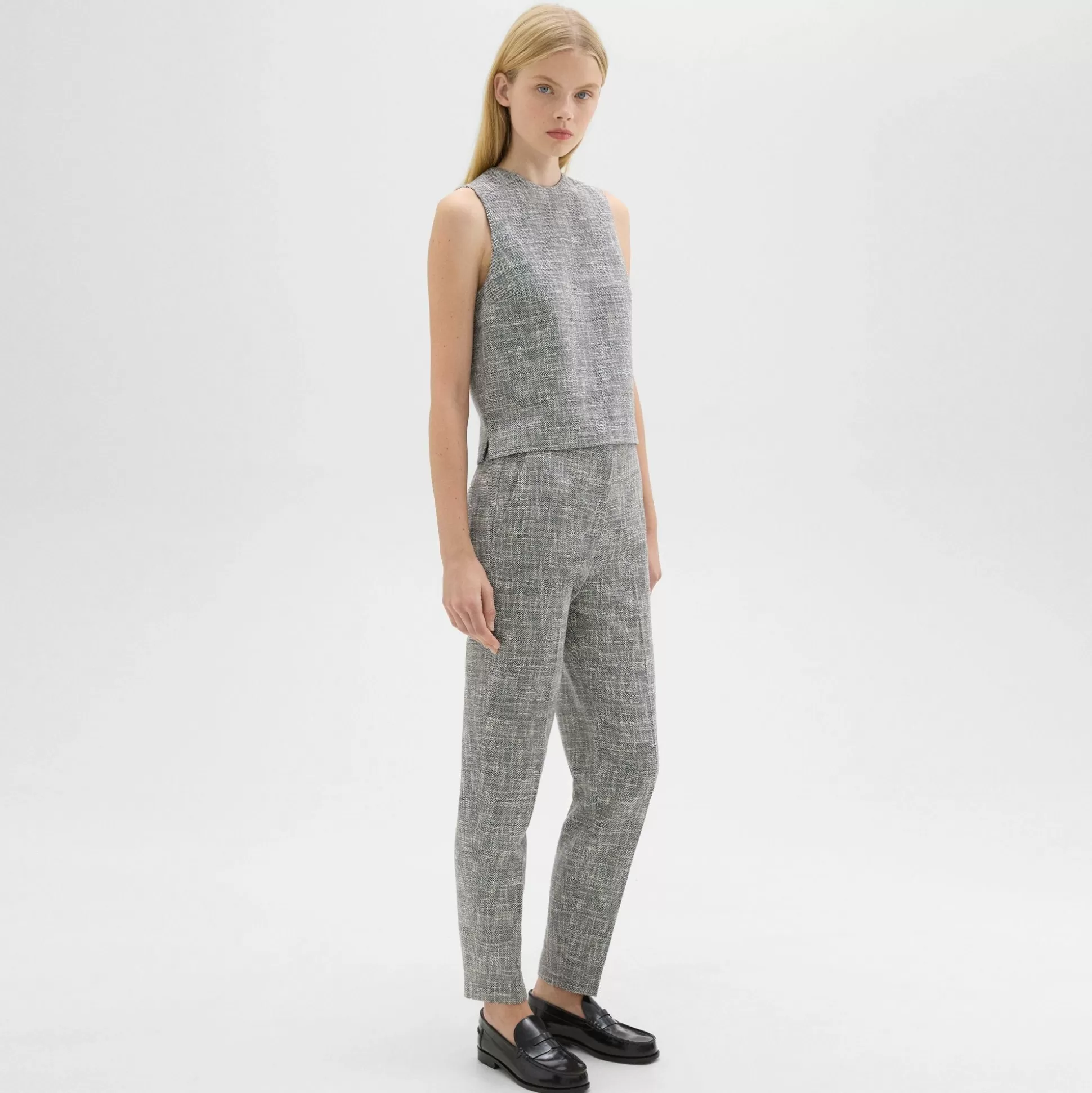 Theory Tapered Slim Pant In Canvas Tweed-Women Pants