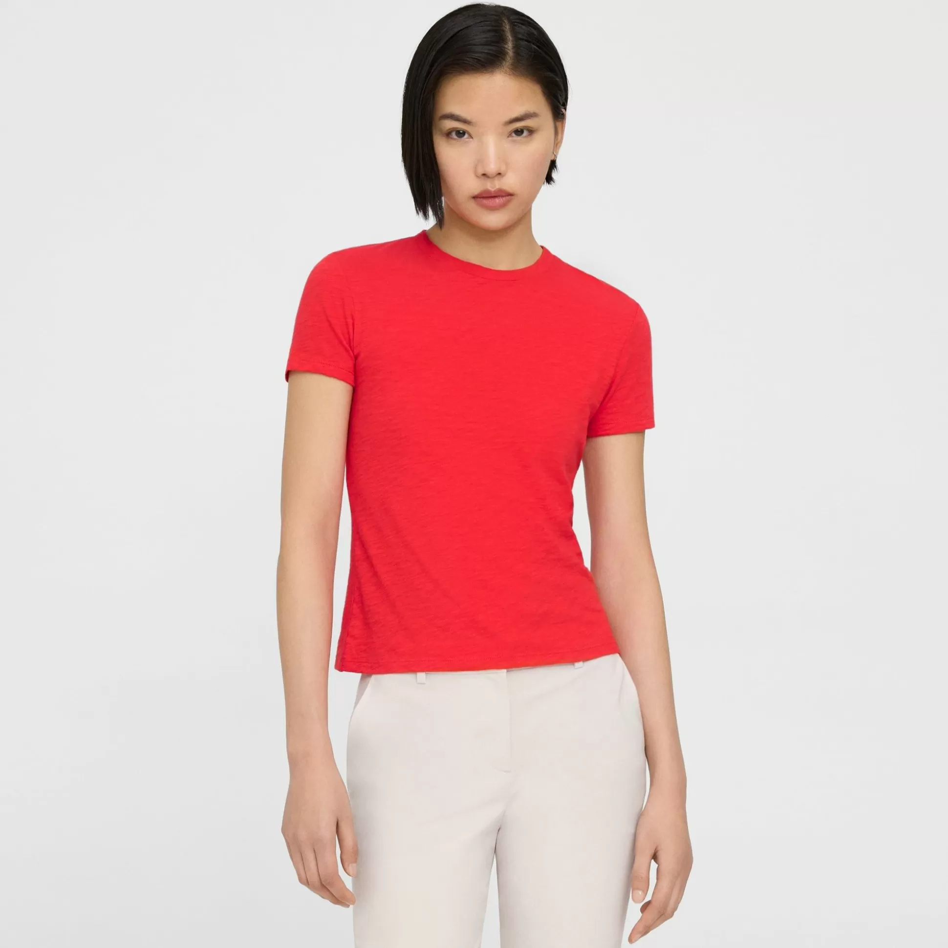 Theory Tiny Tee In Organic Slub Cotton-Women T-Shirts