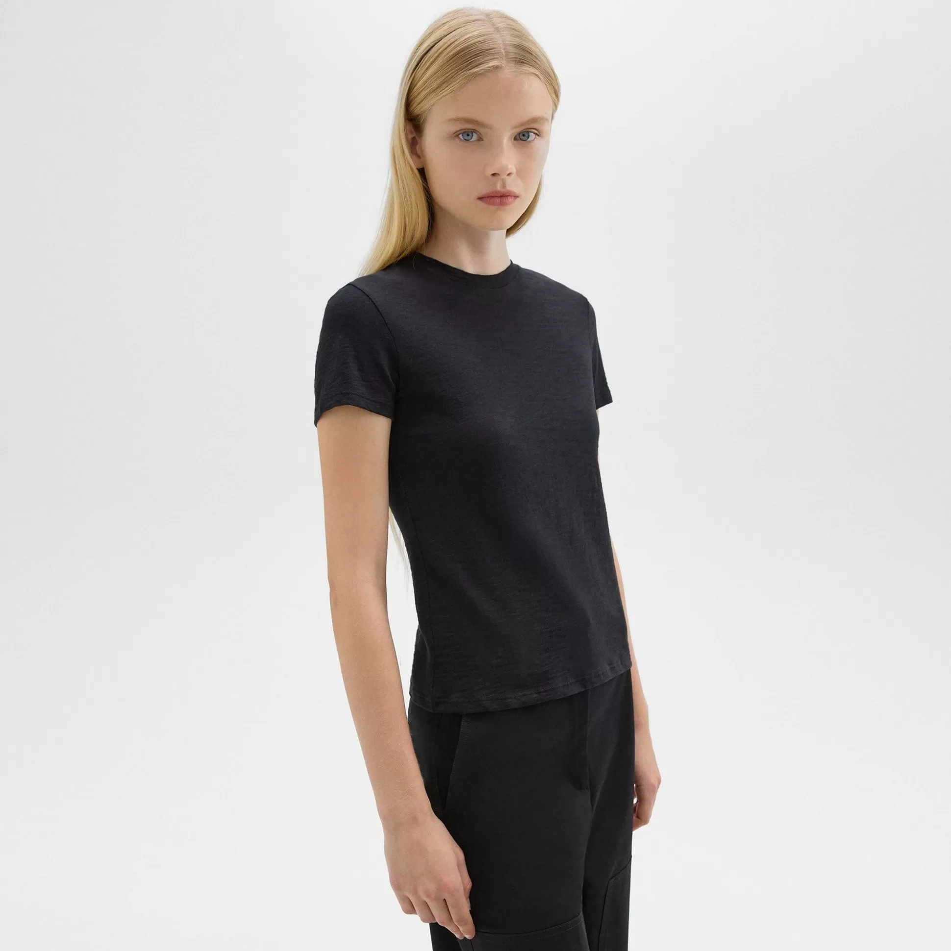 Theory Tiny Tee In Organic Slub Cotton-Women T-Shirts