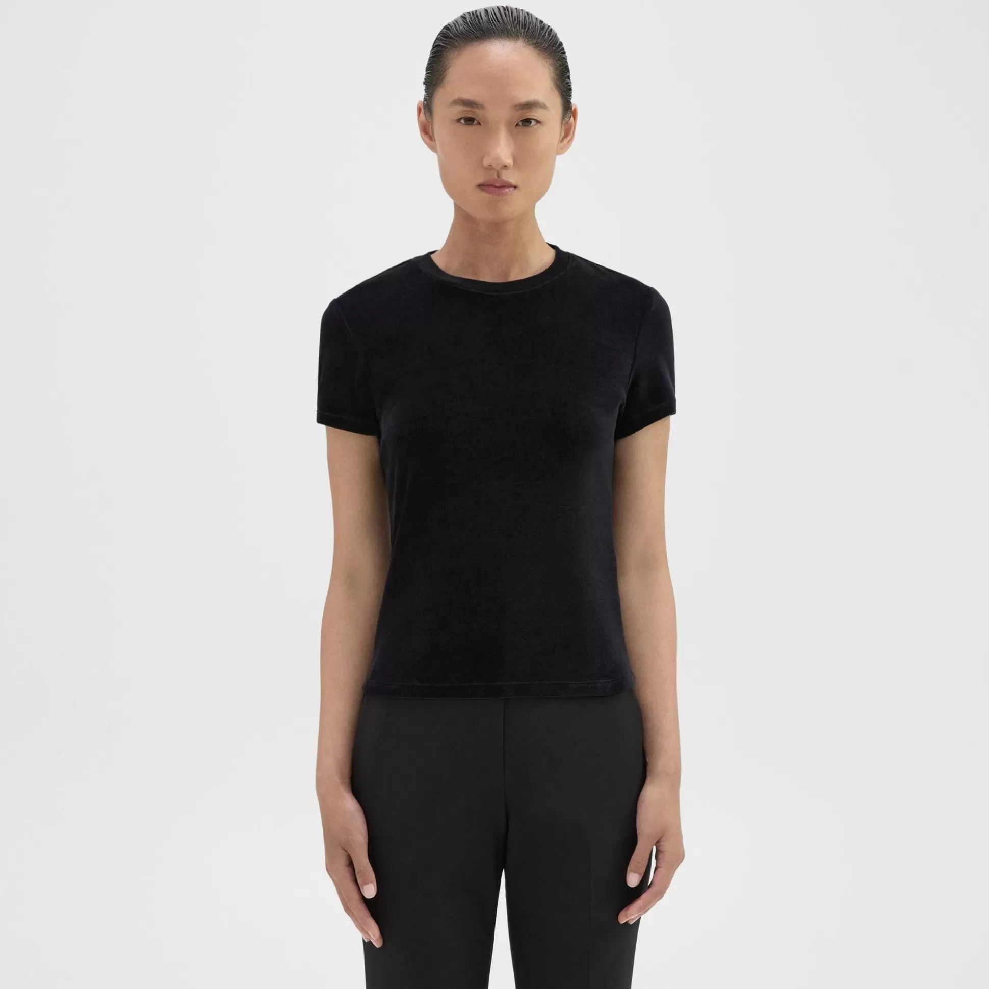 Theory Tiny Tee In Velour-Women T-Shirts