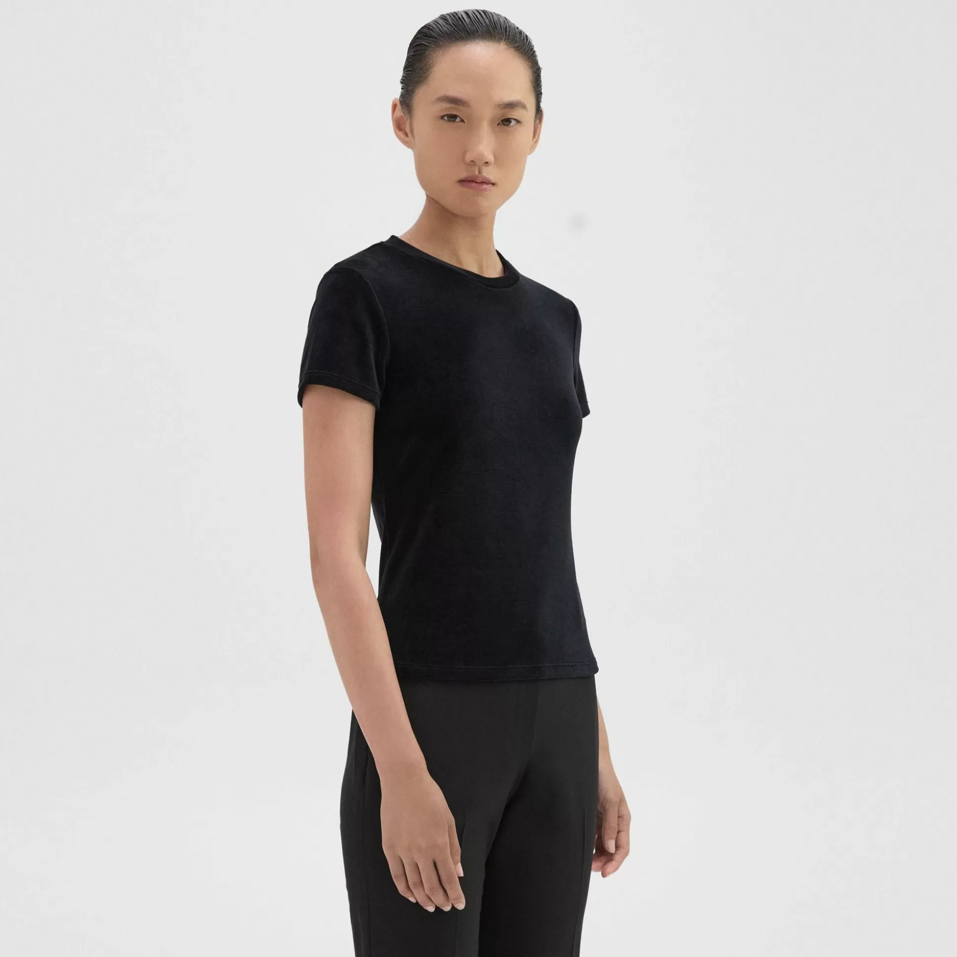 Theory Tiny Tee In Velour-Women T-Shirts