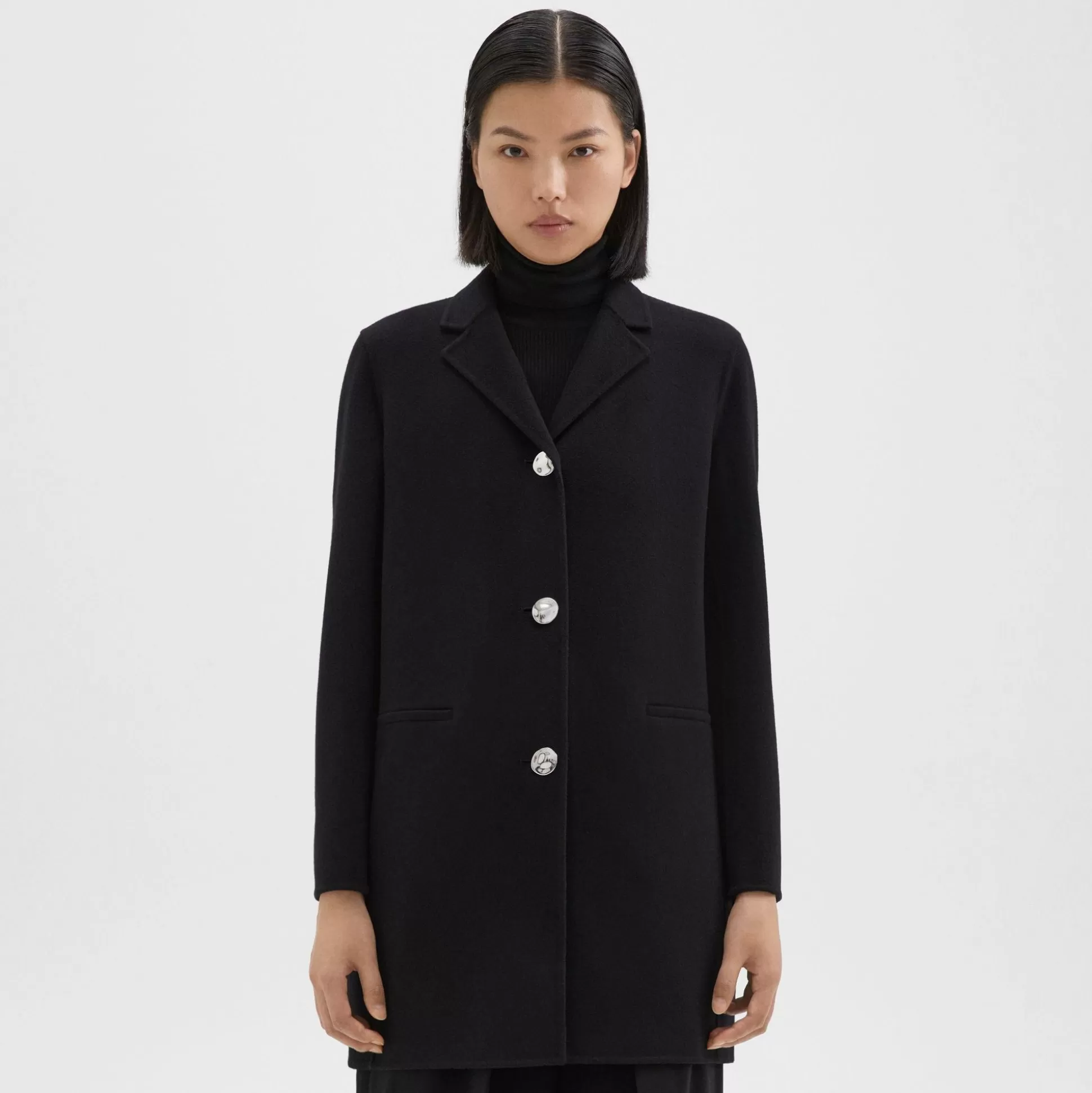 Theory Topcoat In Double-Face Wool-Cashmere-Women Outerwear