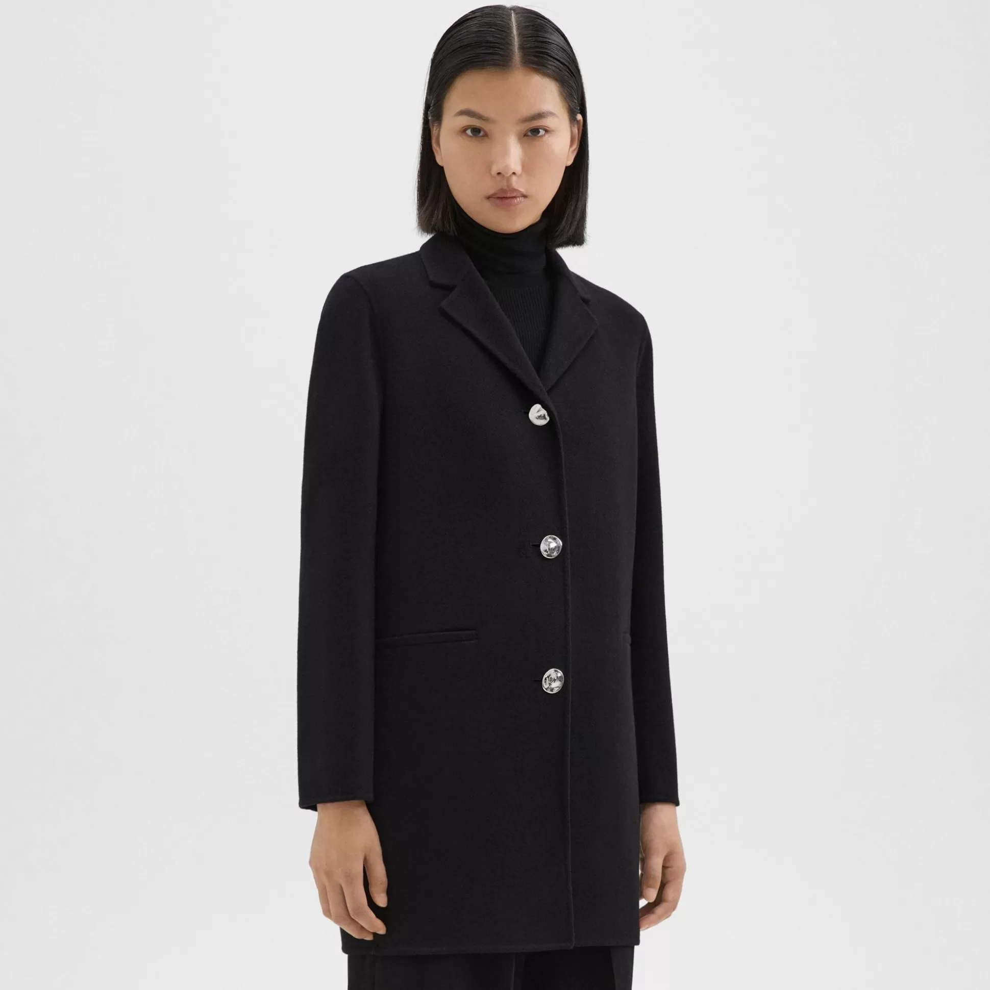 Theory Topcoat In Double-Face Wool-Cashmere-Women Outerwear