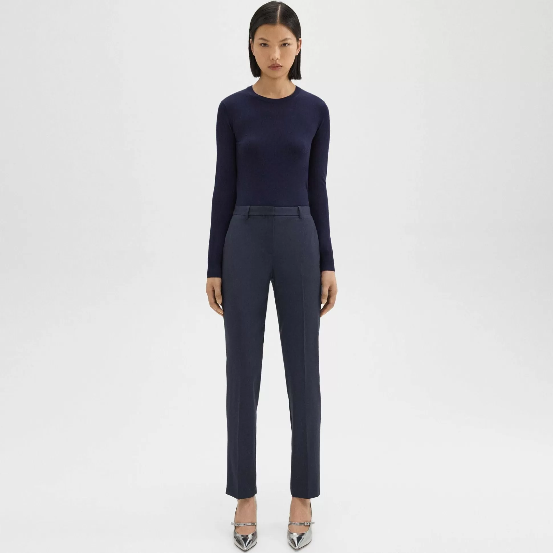 Theory Treeca Full Length Pant In Good Wool-Women Suits | Pants