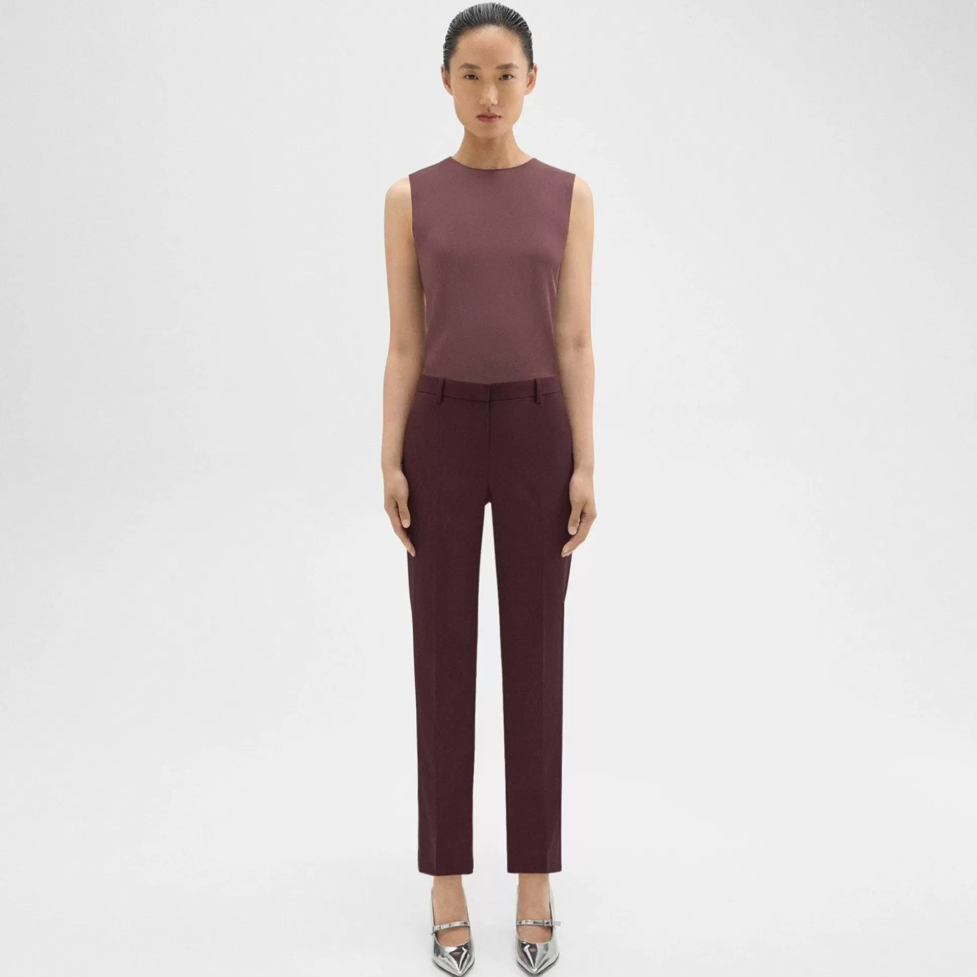 Theory Treeca Full Length Pant In Good Wool-Women Suits | Pants