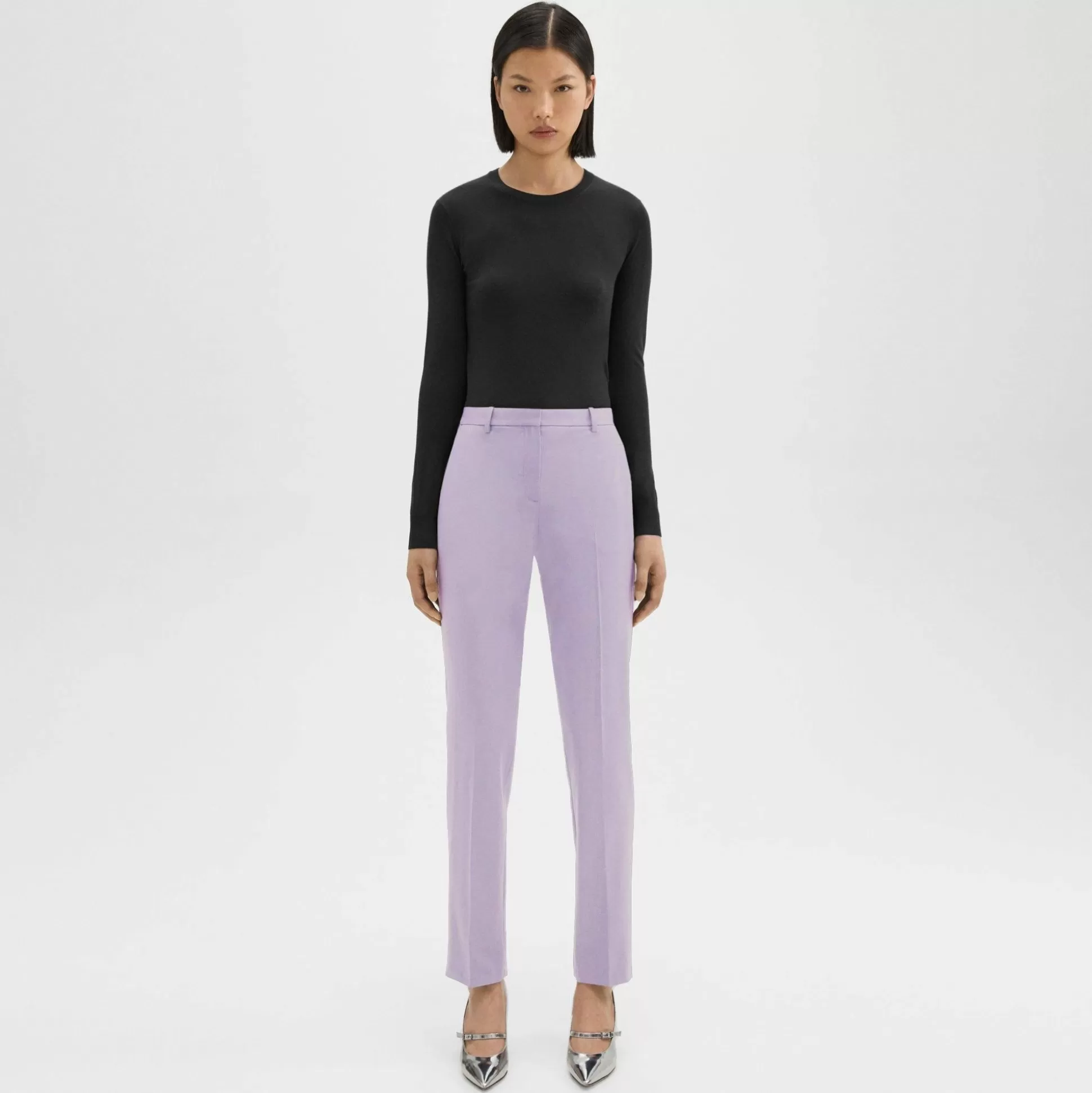 Theory Treeca Full Length Pant In Good Wool-Women Suits | Pants