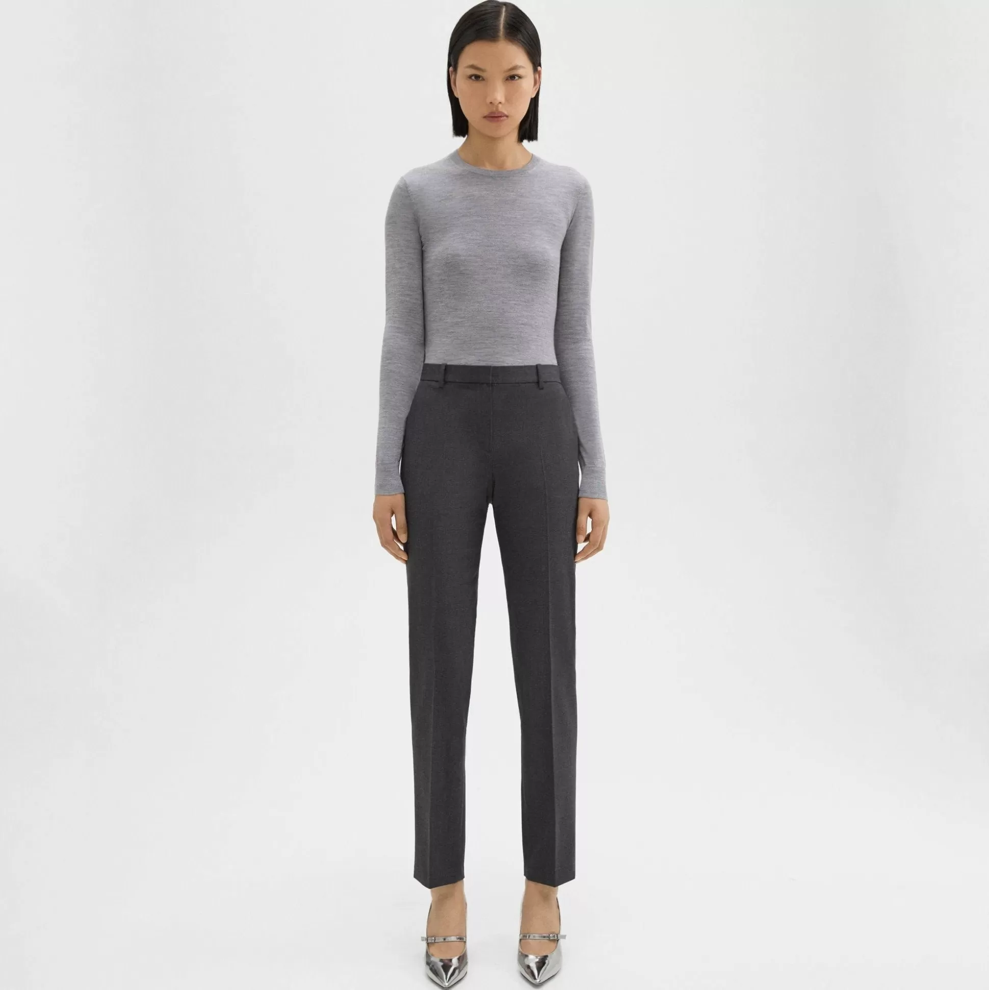 Theory Treeca Full Length Pant In Good Wool-Women Suits | Pants